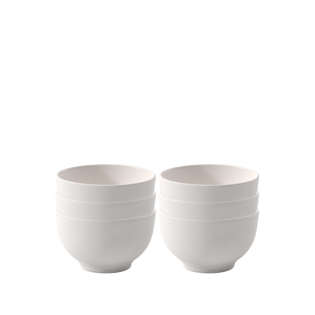 vivo Villeroy & Boch Group Geschirr-Set Basic White Bol-Set, 6-teilig EC (6-tlg), 6 Personen, Porzellan, Premium Porcelain, mikrow.- & spülm.sicher, Made in Germany