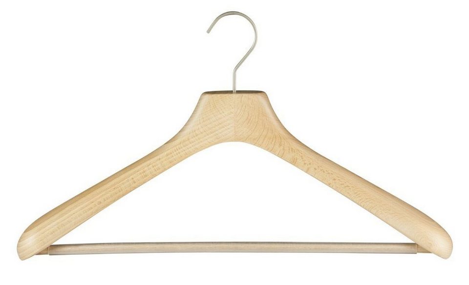 MAWA Kleiderbügel Komfort-Formbügel mit Holzsteg, (10-tlg)