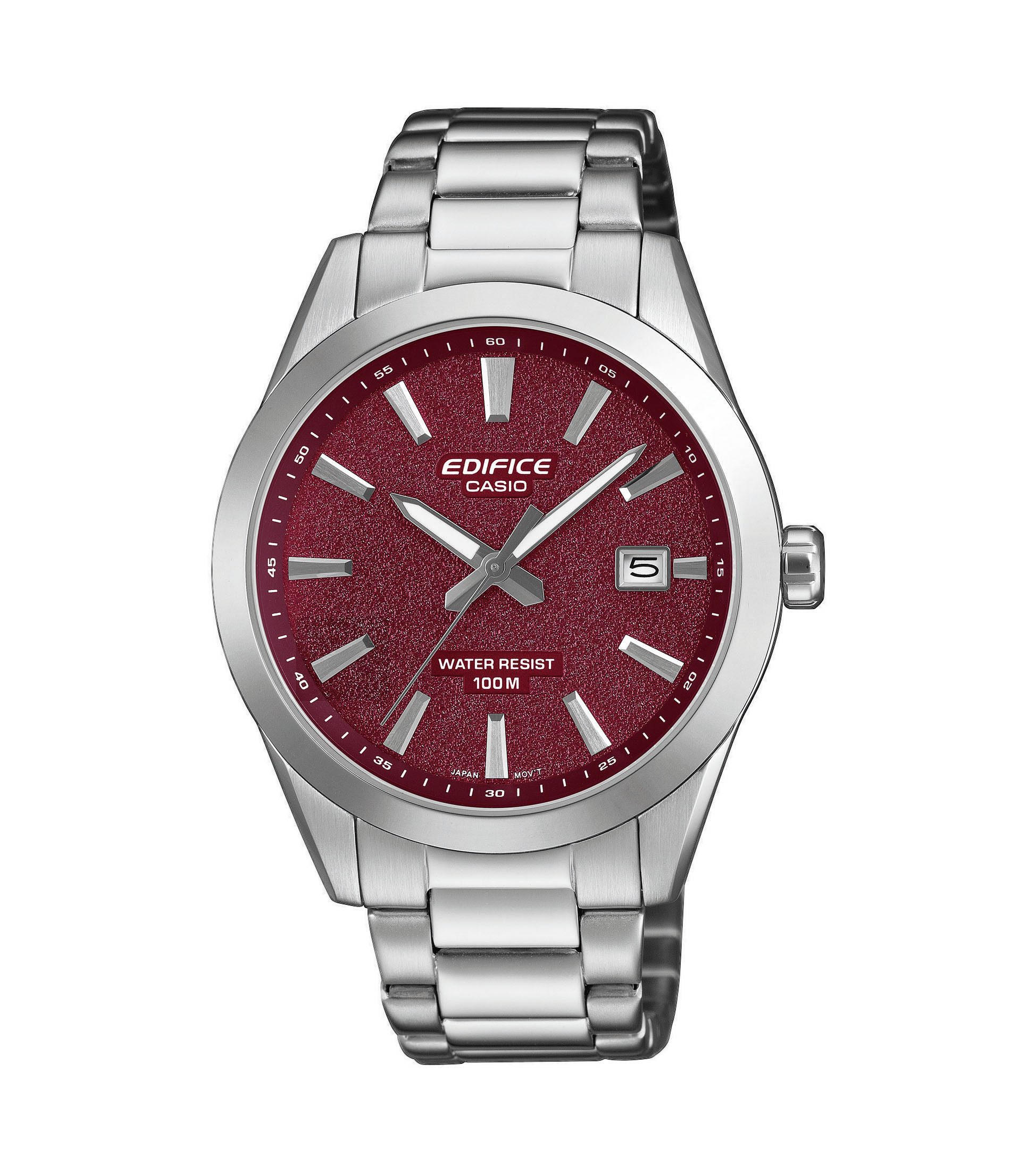 CASIO EDIFICE Quarzuhr EFV-160D-4AVEF, Armbanduhr, Herrenuhr, Edelstahlarmband, analog, Tag, Neo-Display