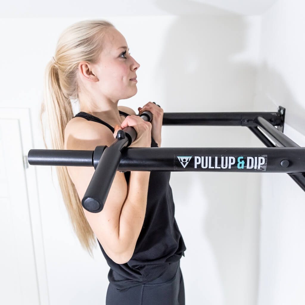 Pullup & Dip Klimmzugstange Klimmzugstange Wand inkl. Klimmzug Band + Schrauben (1-tlg)