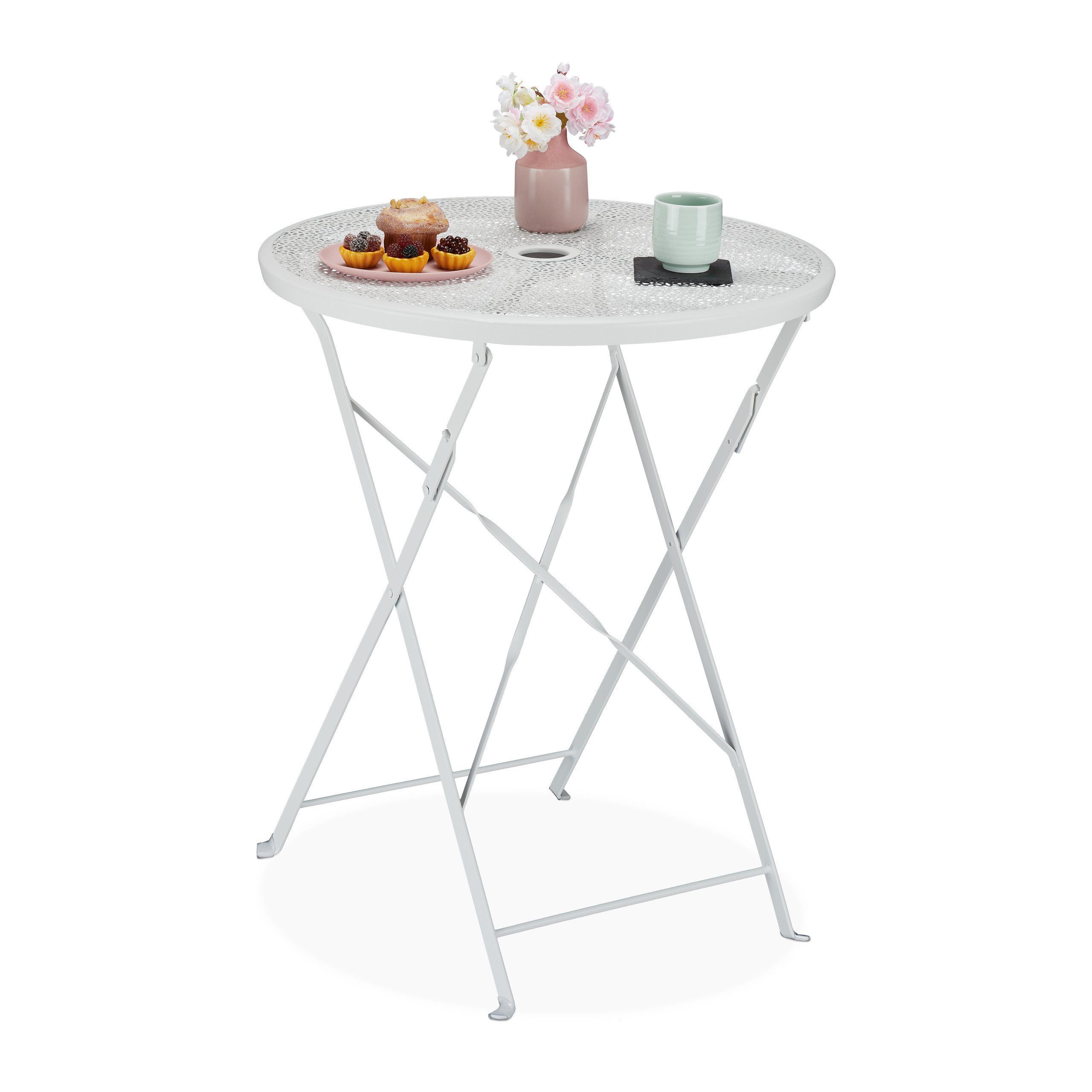 relaxdays Gartentisch Klappbarer Metall Balkontisch günstig online kaufen