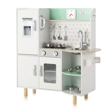 Baby Vivo Spielküche Kinderküche Spielküche aus Holz - Gustavo in Weiß