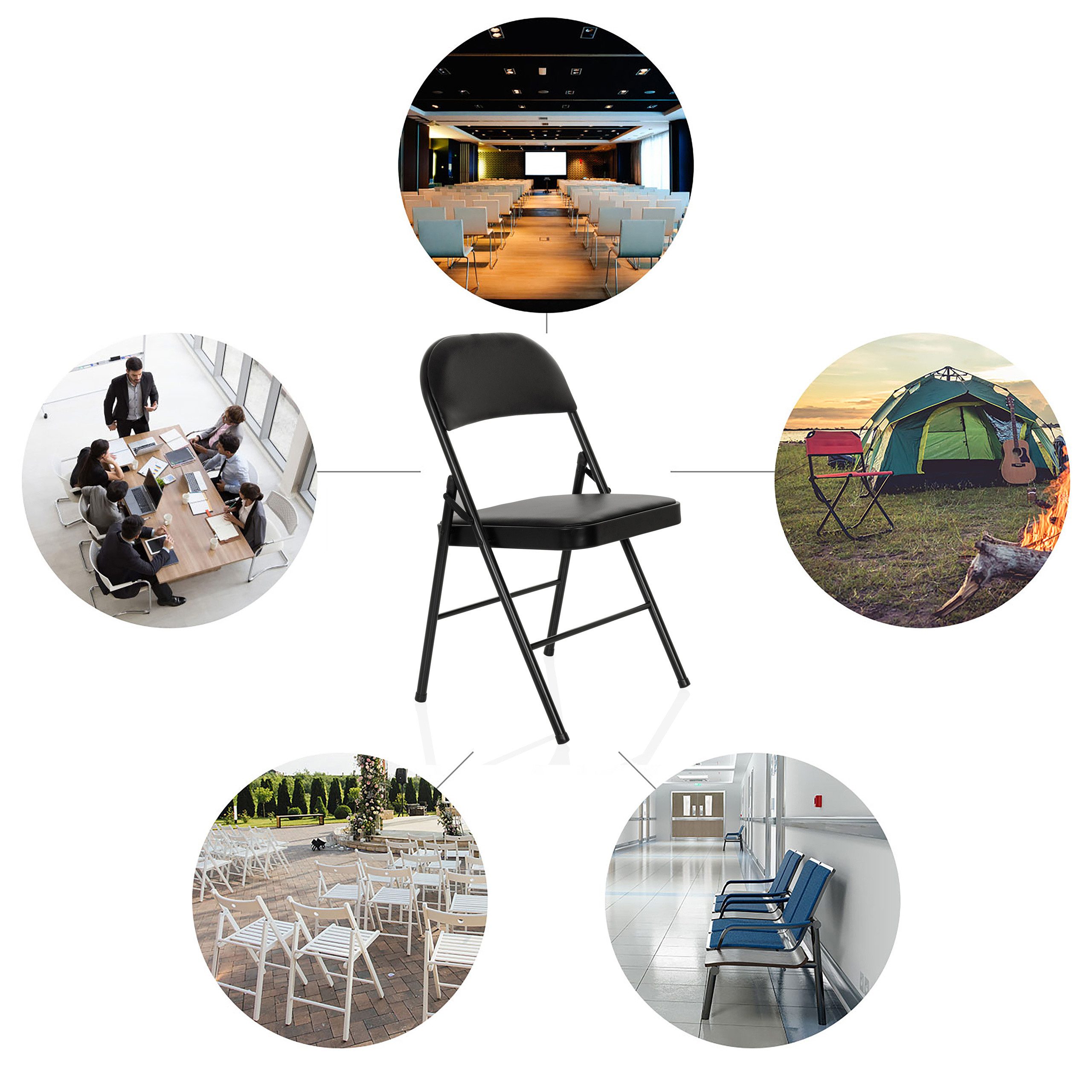 hjh OFFICE Klappstuhl Klappstuhl TUDELA H Kunstleder, gepolstert, Faltstuhl günstig online kaufen