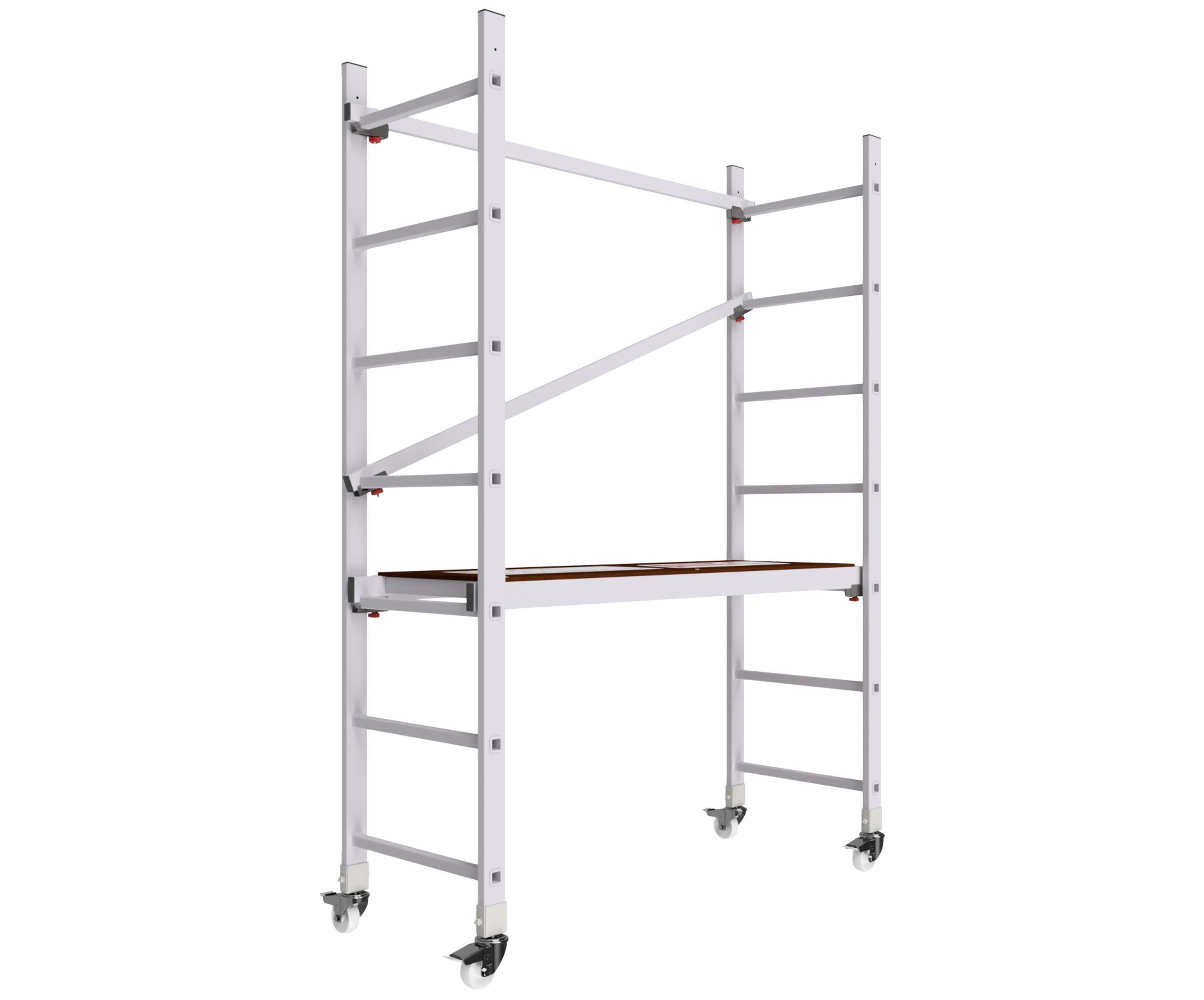 ALTEC Aluminium Fahrgerüst AluCombine 1.0 - 300, Leiterngerüst mit 4x Laufrollen