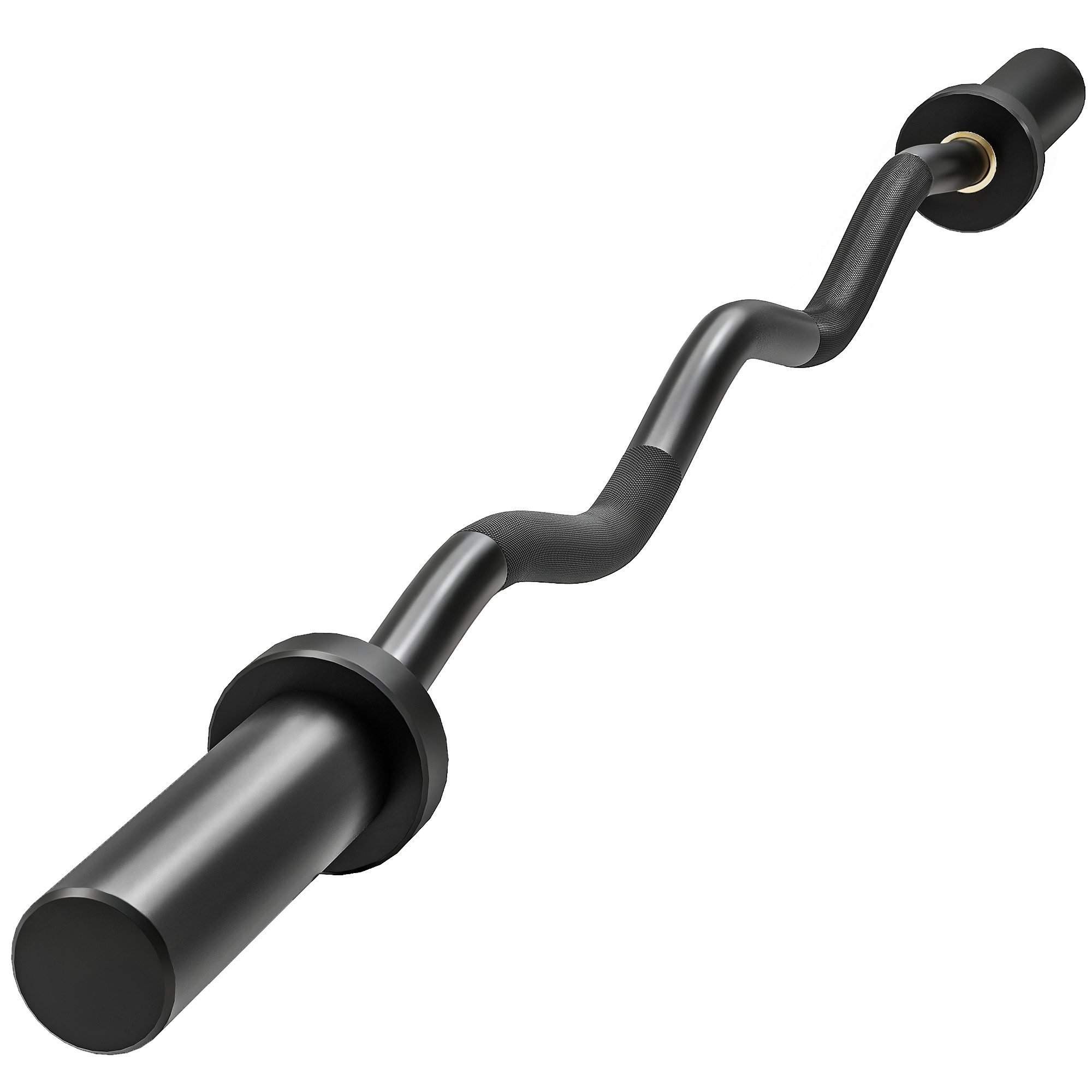 SPORTNOW Langhantelstange mit olympischer Scheibenaufnahme 50mm, Rutschfeste Griffe, Stahl, 120 cm (120 cm SZ Curlset bis 100kg Belastbar, 1-tlg., Olympische SZ Curlstange), Langhantelstange für Krafttraining Schwarz