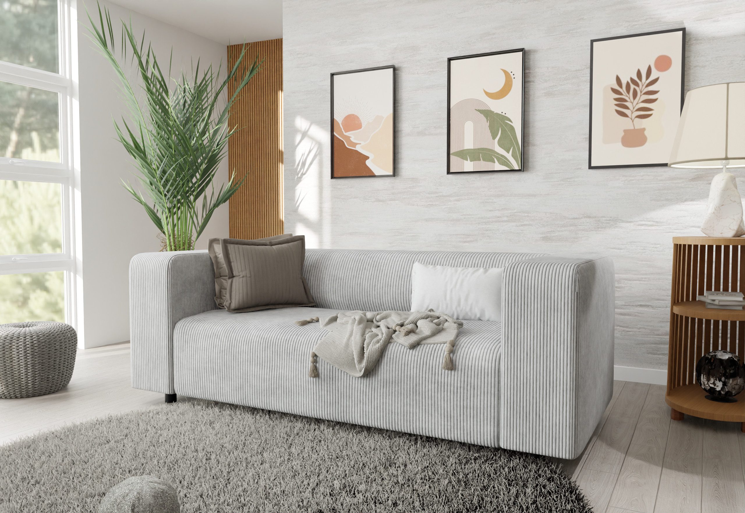 S-Style Möbel 2-Sitzer Sofa Gustav aus Cord-Stoff mit bequemem Sitz, mit We günstig online kaufen