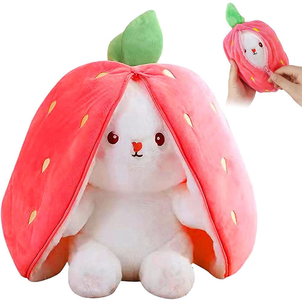 TUWENA Kuscheltier Plüschtier, Erdbeere Karotte Hase Puppe, Ostern Geschenk