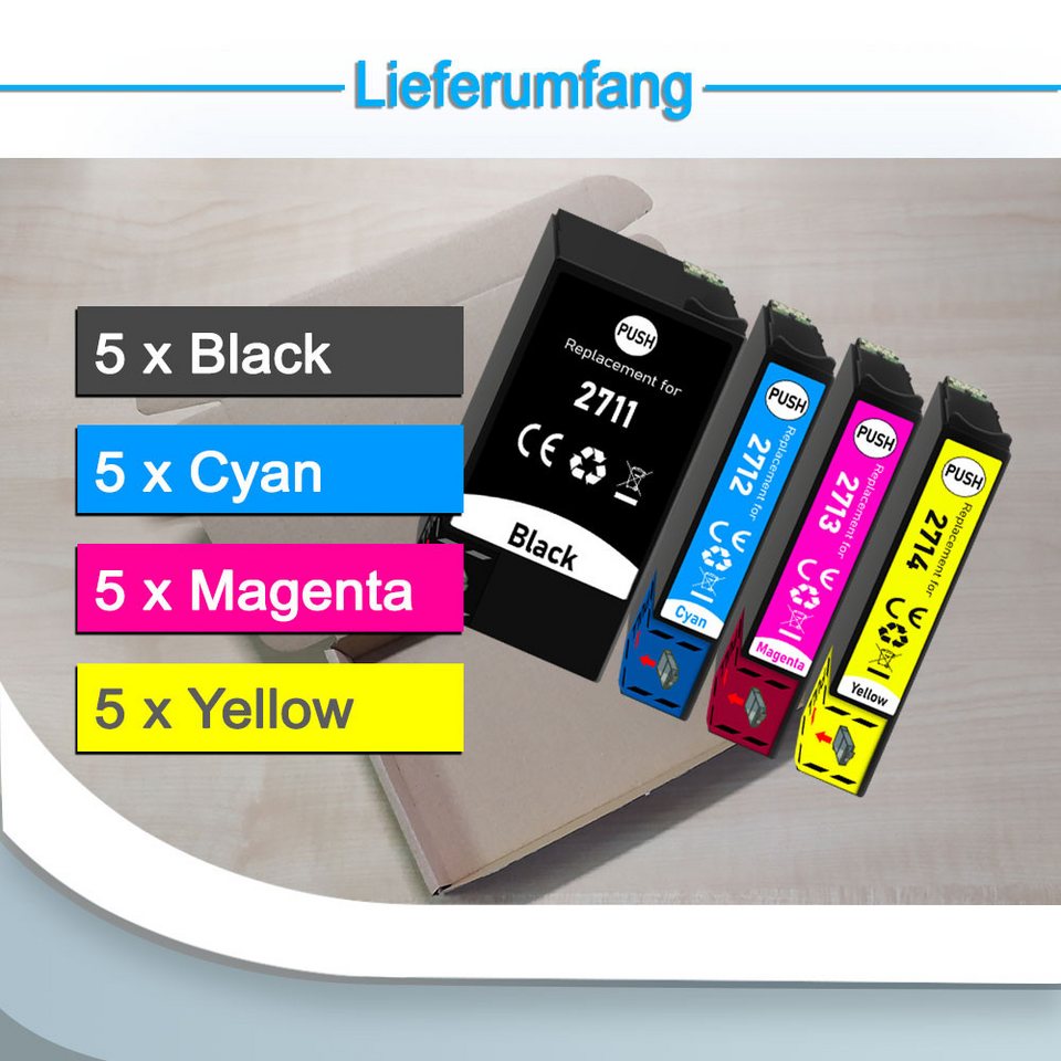 Thumbnail - Druckerparadies 20er Pack Druckerpatronen 27 27XL kompatibel mit Epson WF-7720 Tintenpatrone (20-tlg)