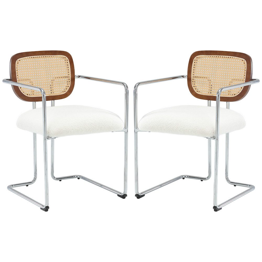 WAHSON OFFICE CHAIRS Esszimmerstuhl 2er Set Leinen Küchenstuhl Rattan geflo günstig online kaufen