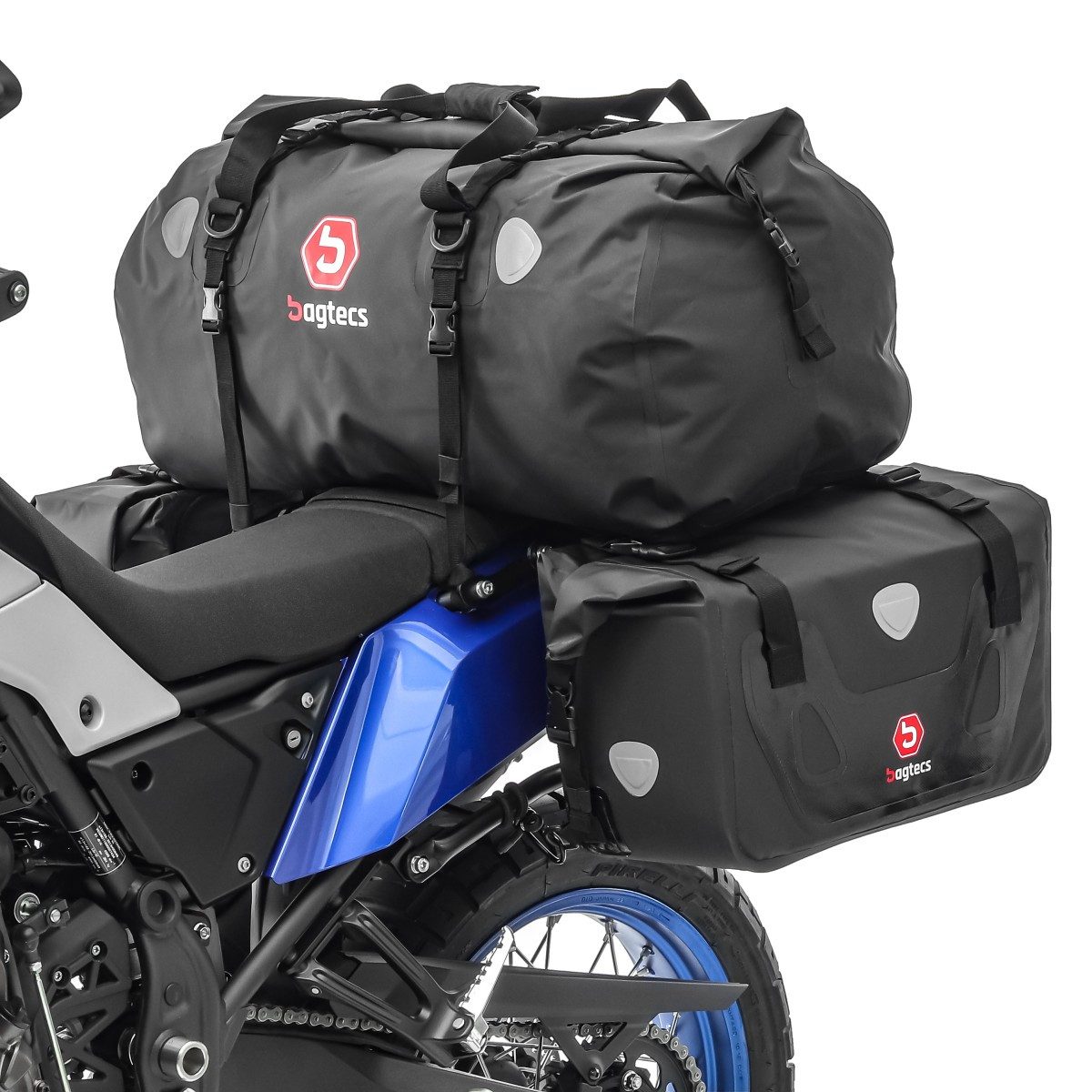 Bagtecs Reisetasche Motorrad Satteltaschen mit Hecktasche # RB25 + XF80 Drybag Vol. 130L