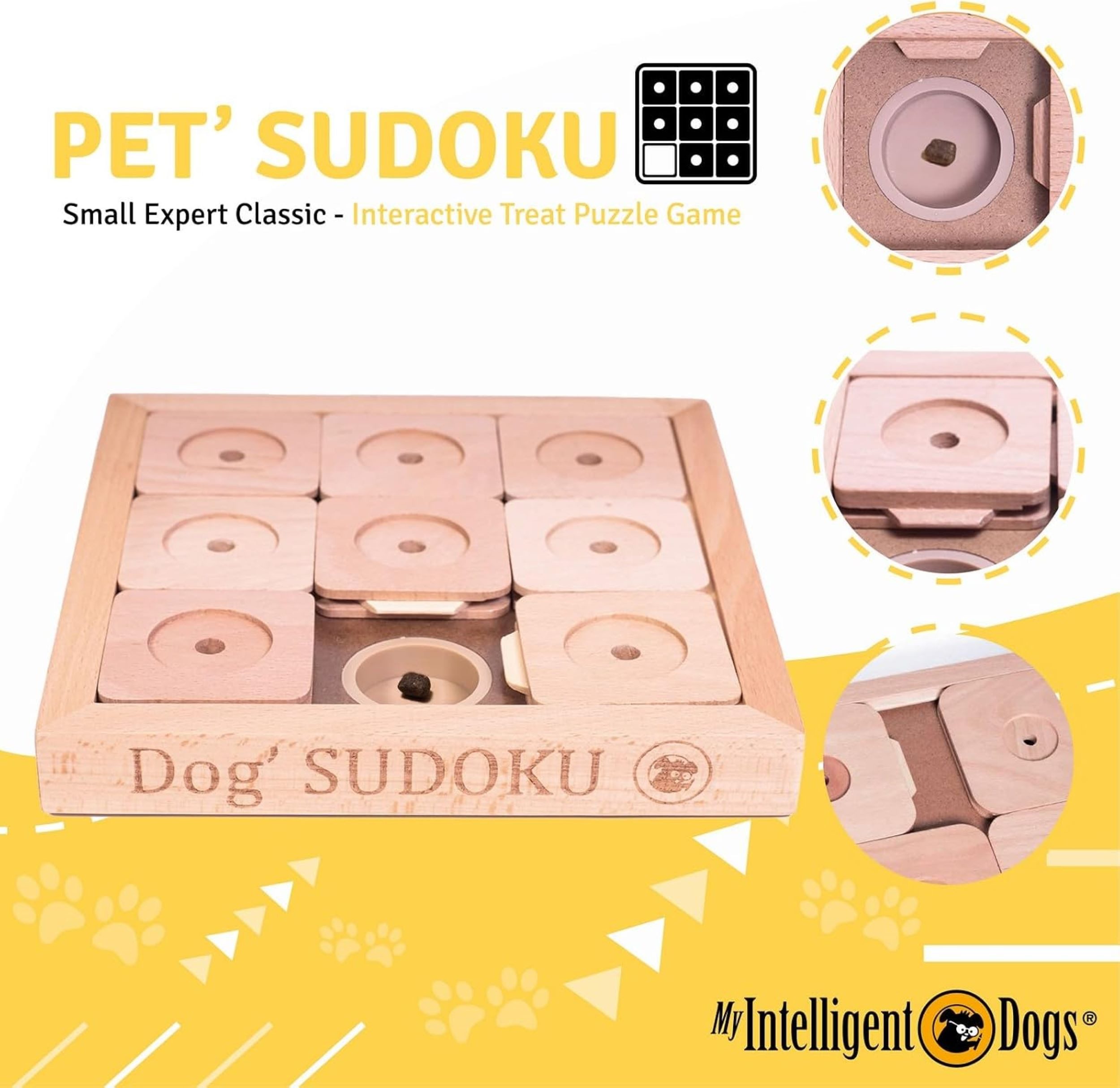 My Intelligent Dogs Tier-Intelligenzspielzeug Hundespielzeug Sudoku Small Expert Holz Level 3, Holz, Schwierigkeitsgrad 3 für fortgeschrittene Hunde und Katzen