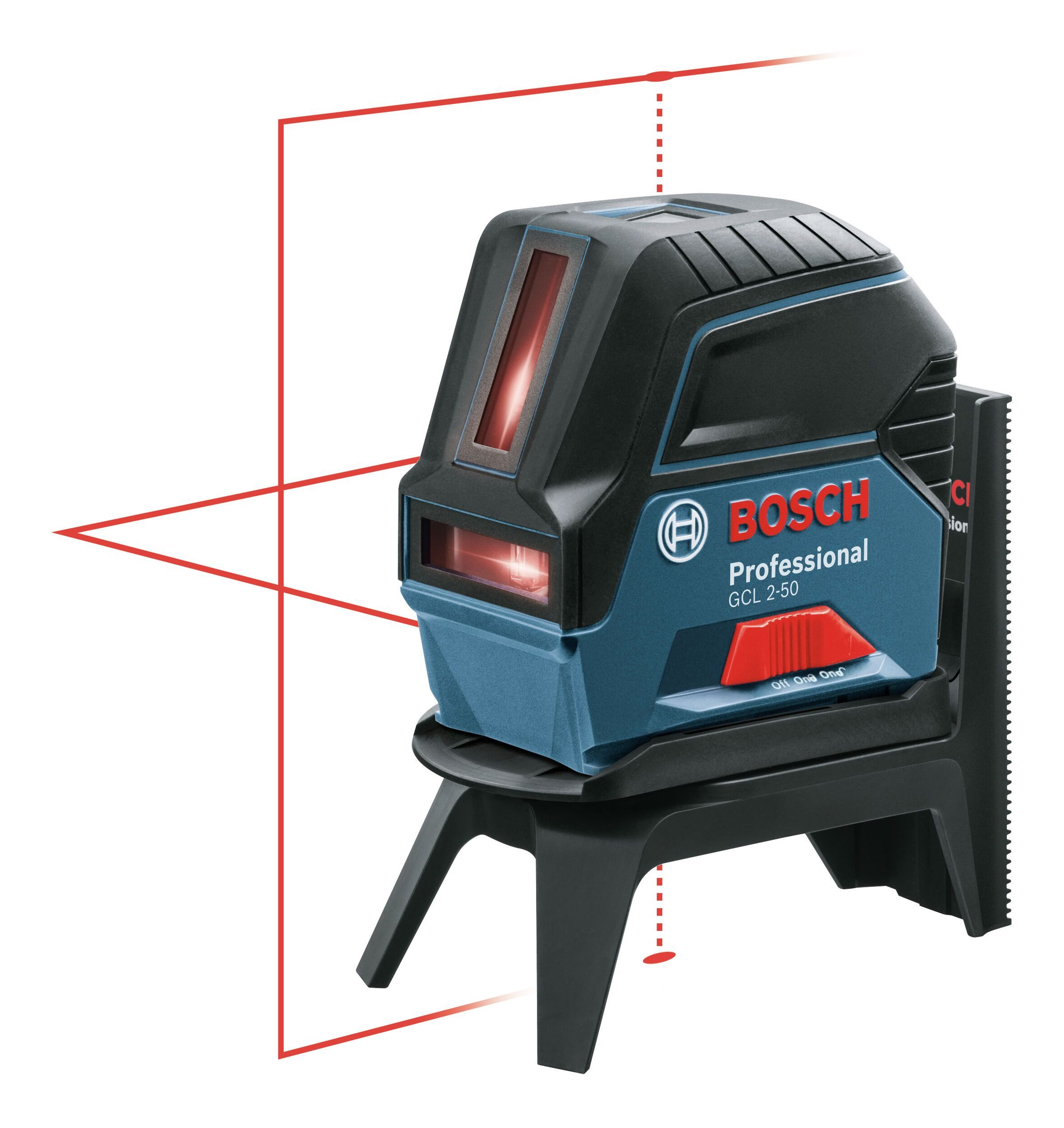 BOSCH Punkt- und Linienlaser GCL 2-50, Kombilaser Ohne Akku - im Handwerkerkoffer