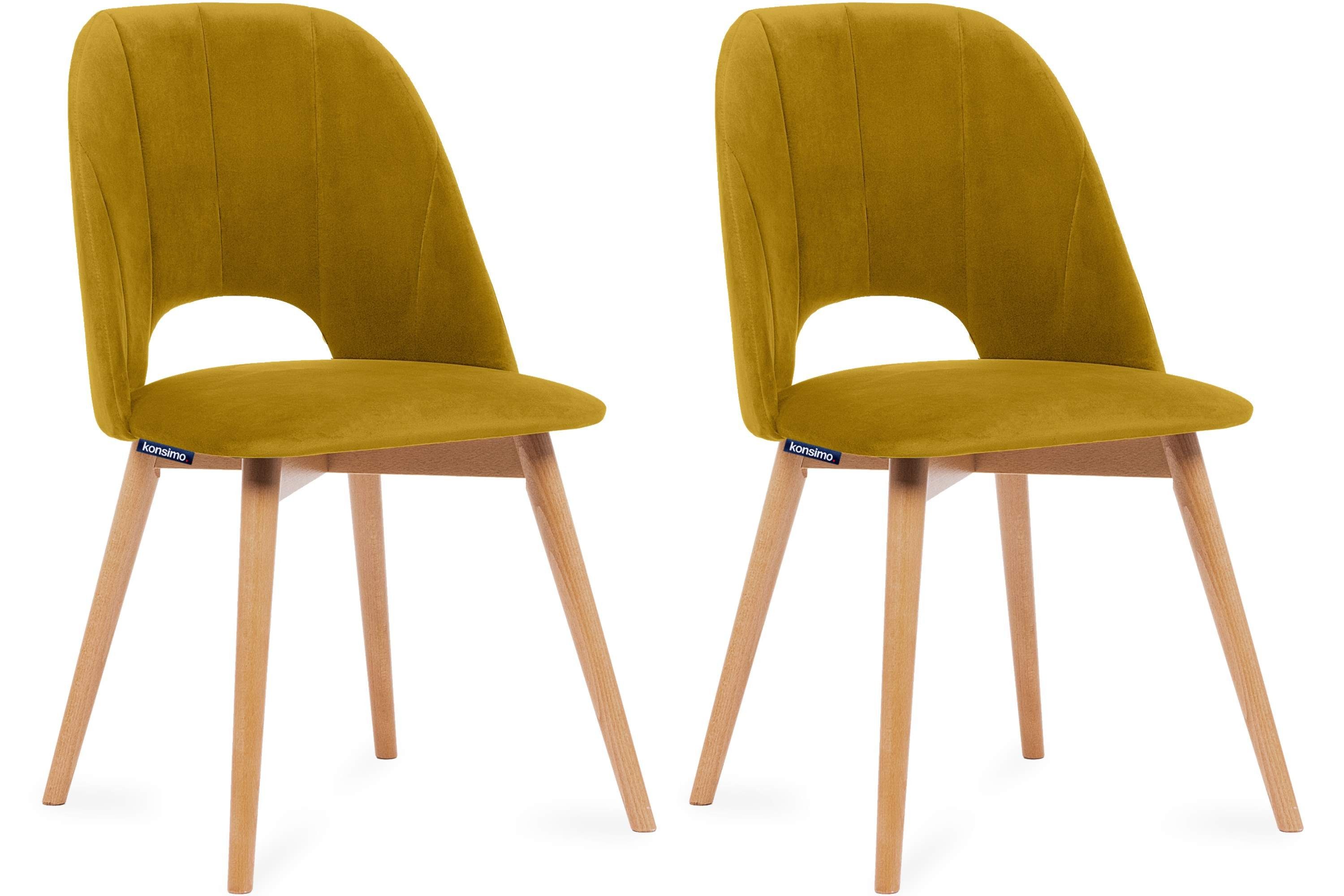 KONSIMO® Polsterstuhl TINO Esszimmerstühle, ergonomische Rückenlehne (Set, 2 St), Velours-Sitz, hergestellt in der EU
