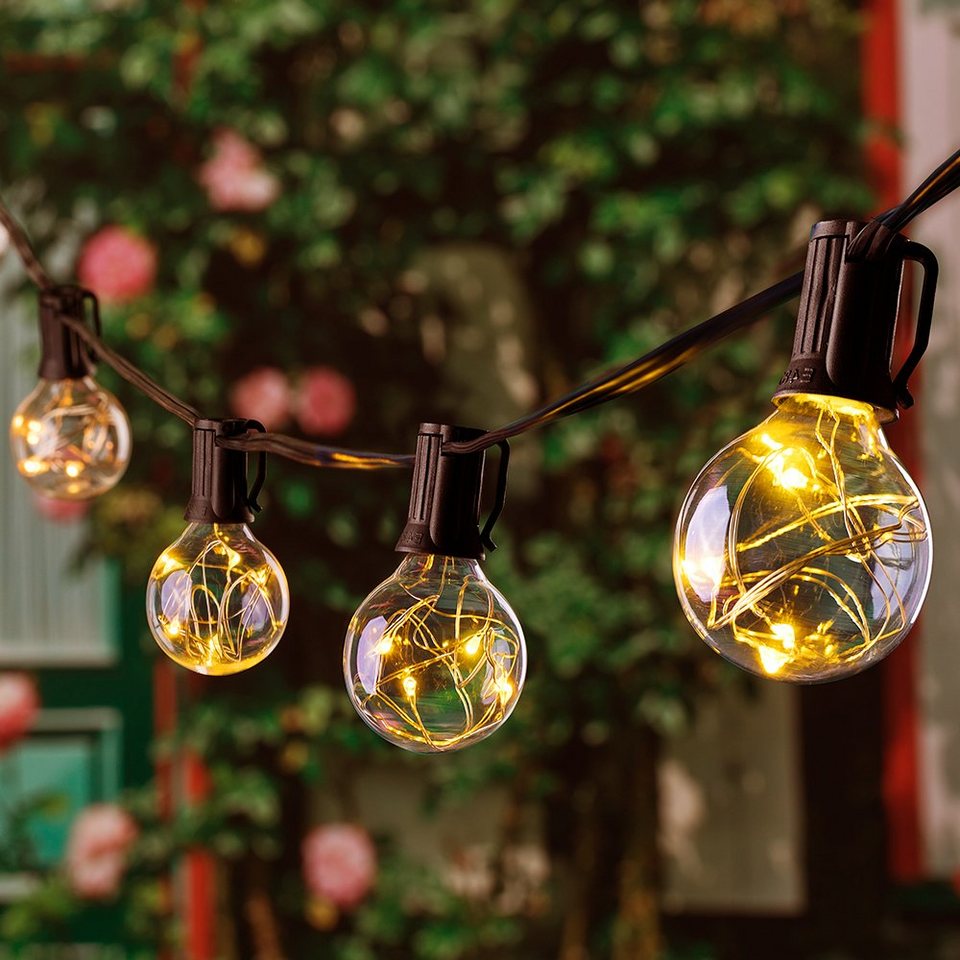 Elegear LED-Lichterkette 11,7M Lichterkette, Weihnachtsdeko für Garten/Außen /Outdoor, 30-flammig, IP65 Wasserdicht Gartenleuchte