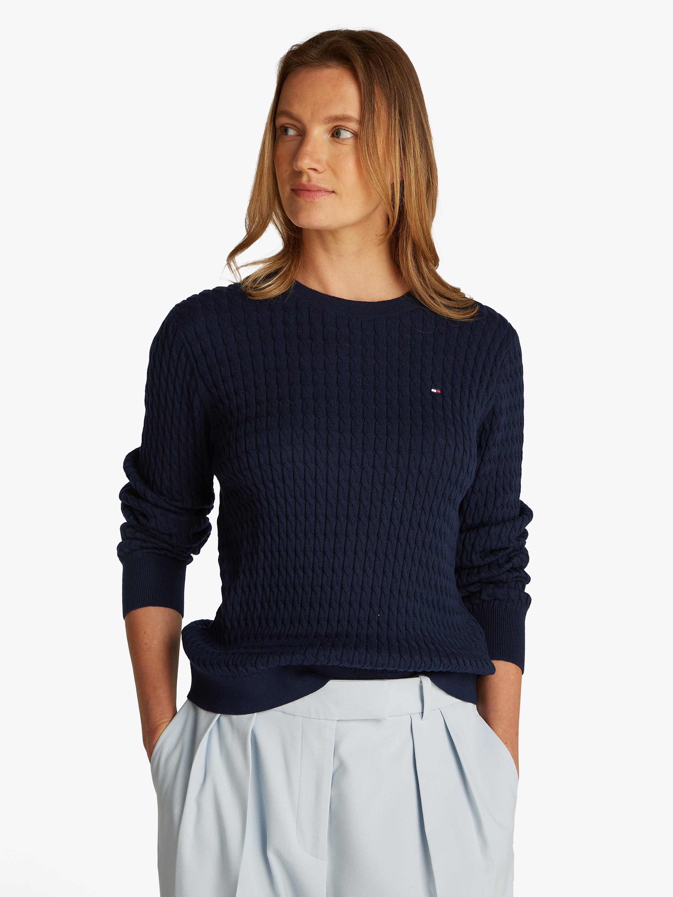 Rundhalspullover CO CABLE C-NK LS SWEATER