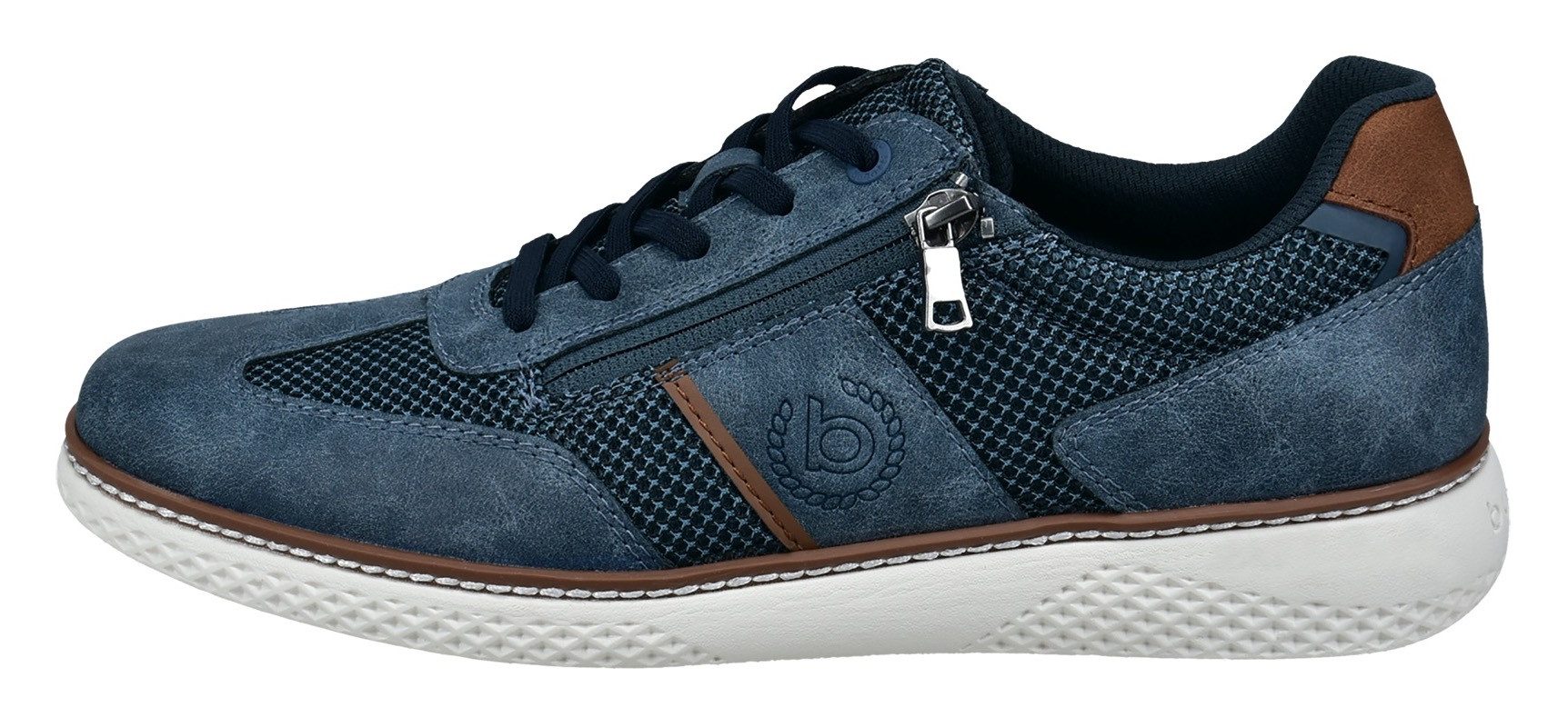 bugatti Schnürschuh Schnürschuh, Freizeitschuh, Halbschuh mit zusätzlichem Reißverschluss