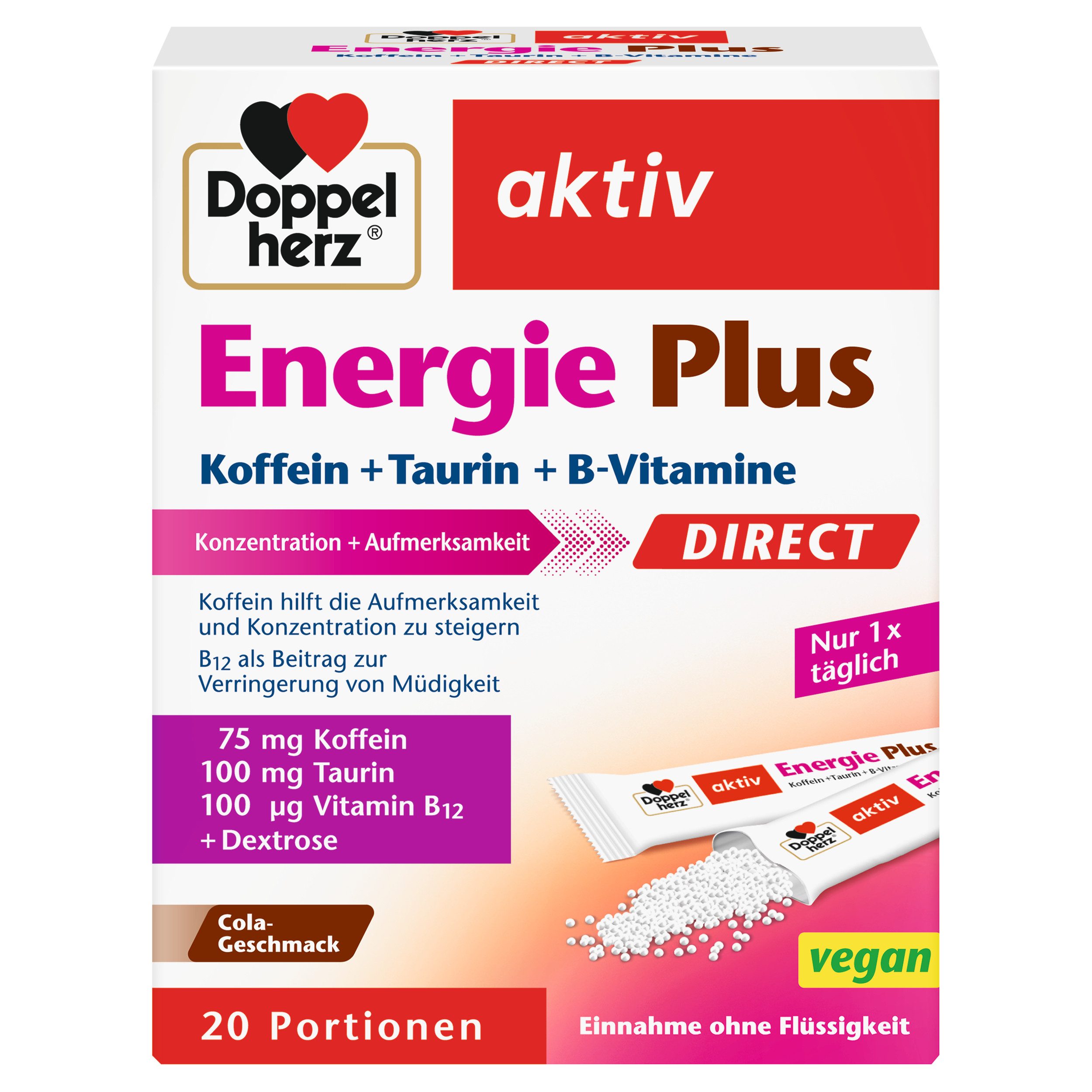 Doppelherz Doppelherz Energie Plus direct 20 Portionen, 28,2g, Nahrungsergänzung Kapsel