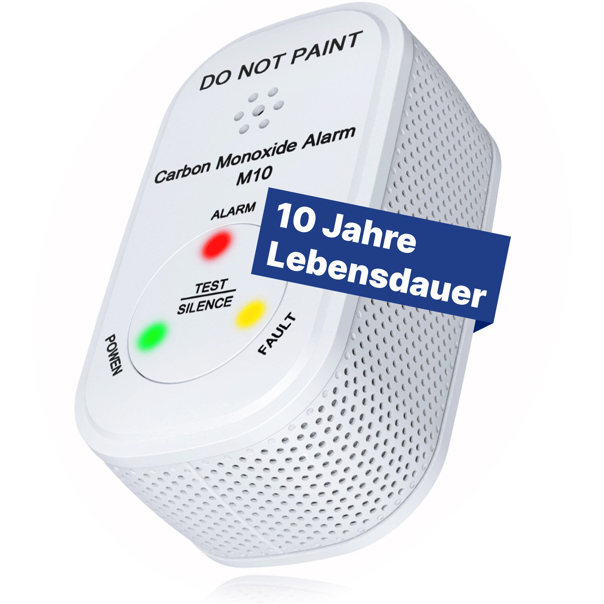 NEMAXX Kohlenmonoxid Melder mit LCD Display–CO Alarm, 10 Jahre Batterie MINI CO-Melder (Warnmelder, lauter Alarm 85-Testschalter-DIN EN 50291 zertifiziert)