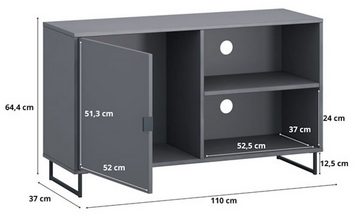 Feldmann-Wohnen Lowboard Ido (India, 1 St., Lowboard), 110x37x64cm anthrazit