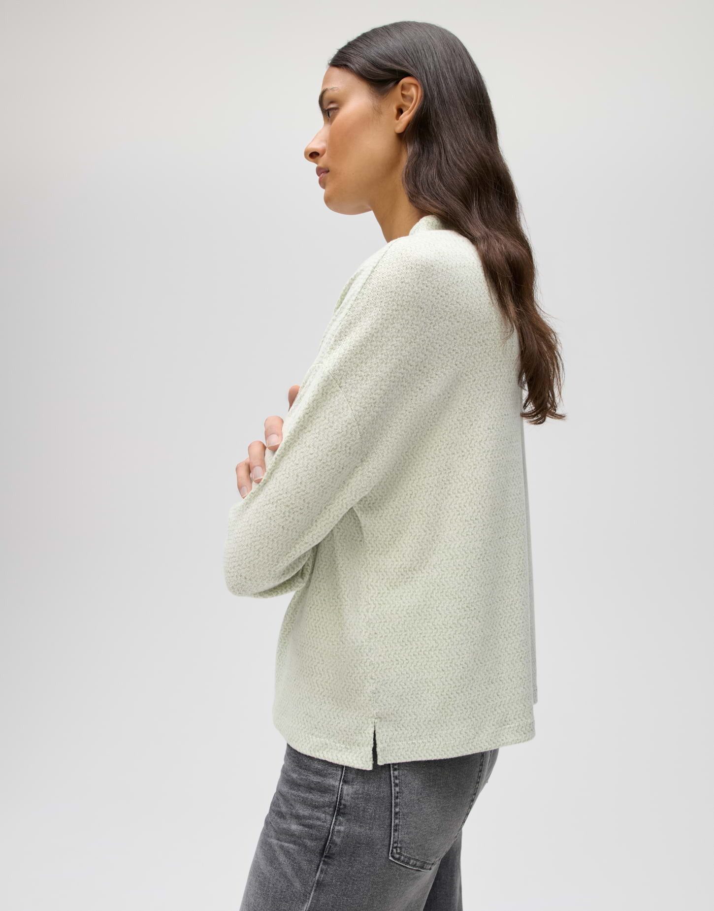 OPUS Langarmshirt Sicozy aus Viskose mit weicher Struktur Gerader Schnitt mit Stehkragen für klare Layering-Looks – Bild 5 von 5