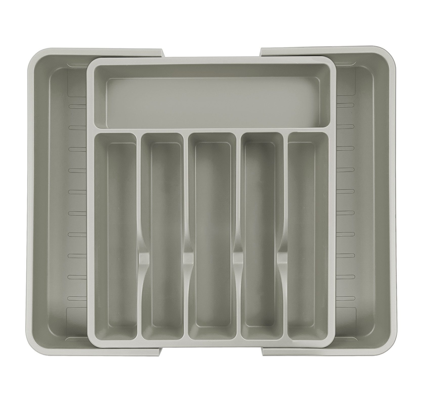 lindahandel Besteckeinsatz Besteckeinsatz Besteckkasten Organizer für Schubladen 34-59 cm, Grau,Verstellbarer Besteckhalter,Platzsparend, Flexibel Anpassbar