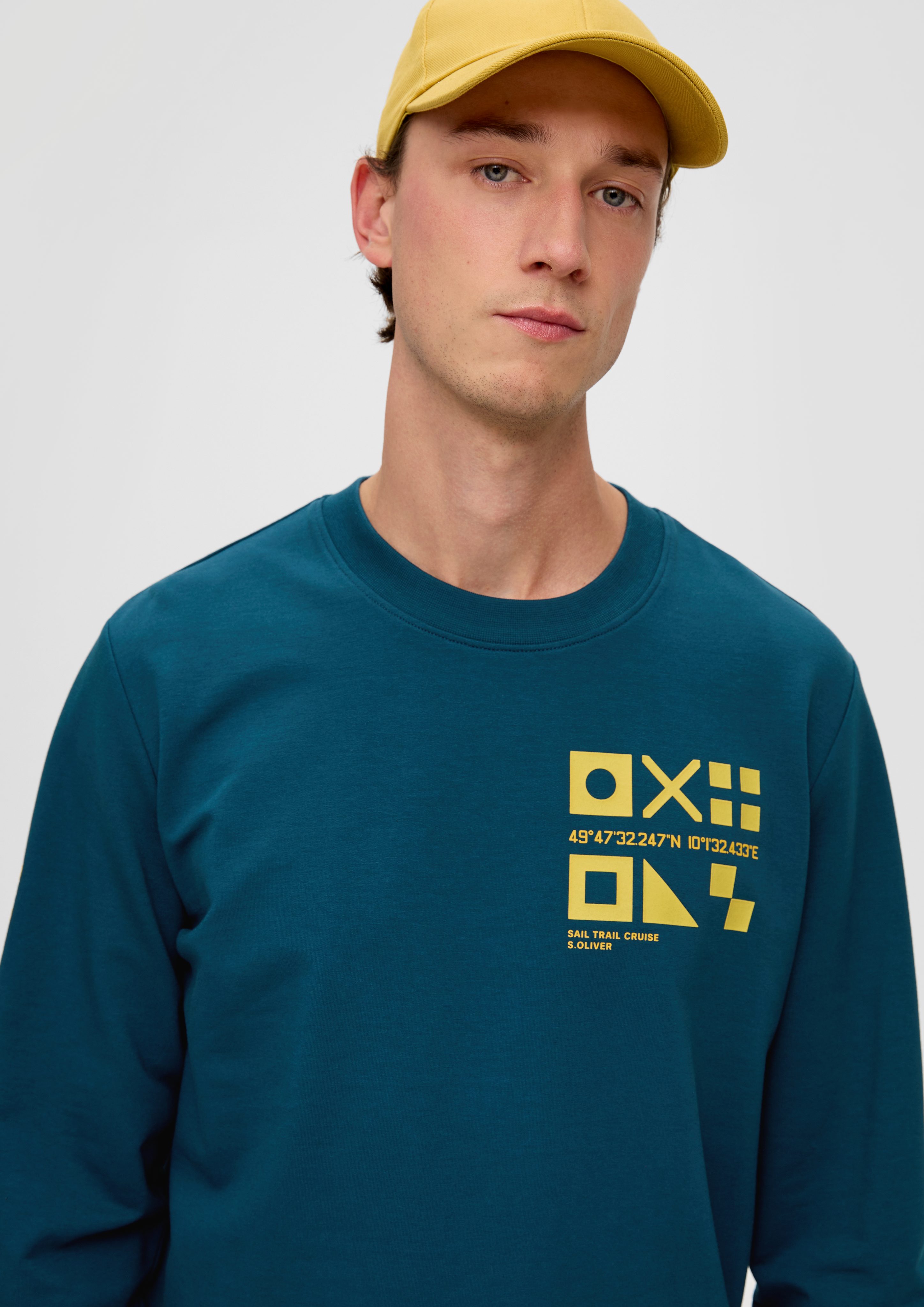 s.Oliver Sweatshirt Baumwollstretch Sweatshirt aus petrol