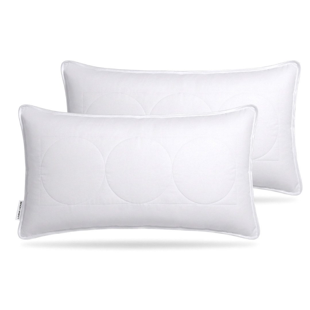 LIVINA HOME Kopfkissen Schlafkissen in Hotelqualität, Microfaserkissen, 80x80, 40x80cm, Füllung: Microfaser, Bezug: Premium Microfaser, Seitenschläfer, Rückenschläfer, Bauchschläfer, 1 oder 2-tlg. erhältlich, Kissen 40x80 cm, 80x80 cm, Reißverschluss, Mad