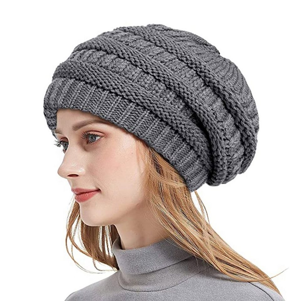 Orient Phoenix Beanie Damen Beanie Mütze Warme Wintermütze mit Gefütterte  Strickmütze Slouchy Beanie mit Zopfmuster klobige Slouch-Beanie-Mützen für  Damen