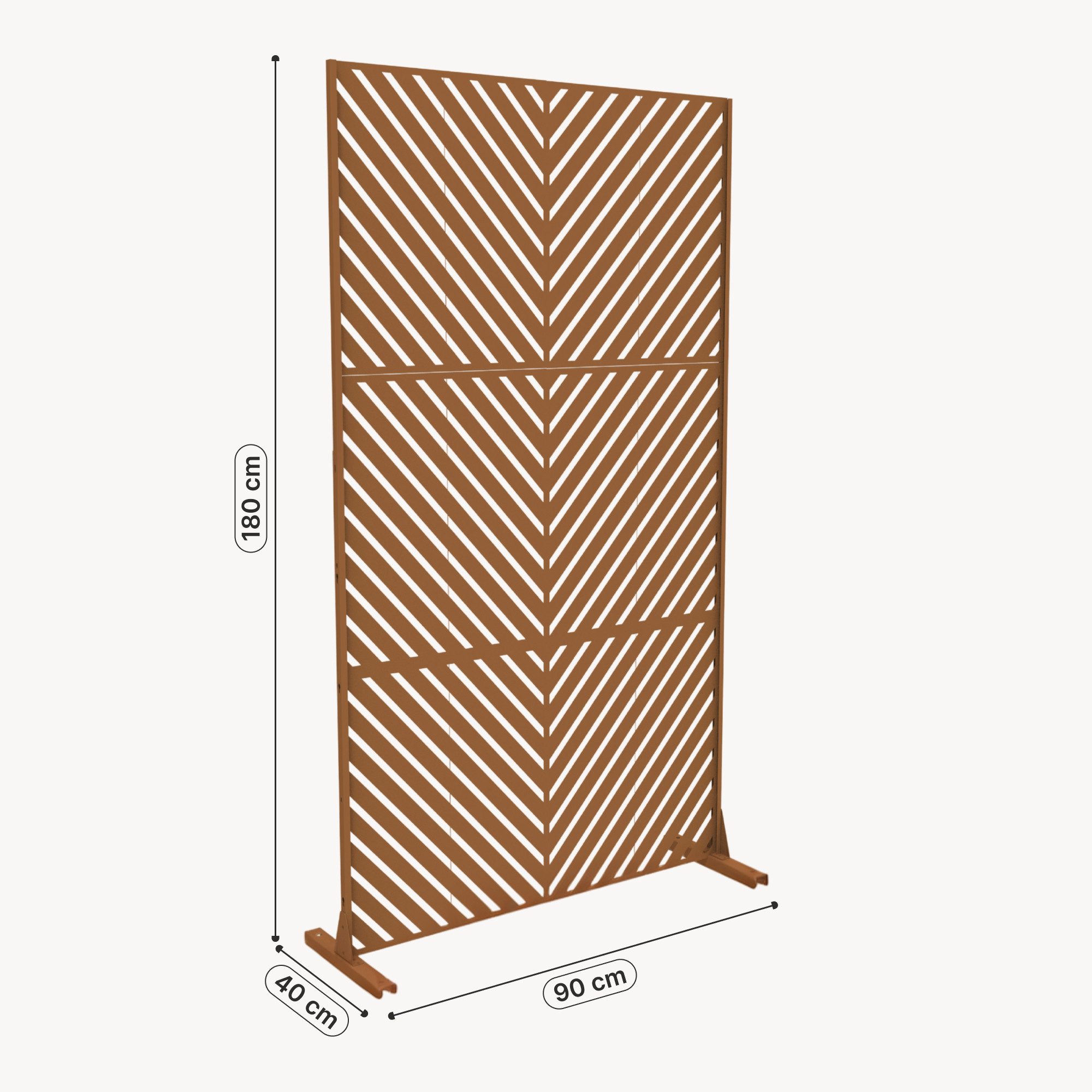 casa.pro Raumteiler, »Kekan« verzinkter Stahl 180 x 90 cm Braun