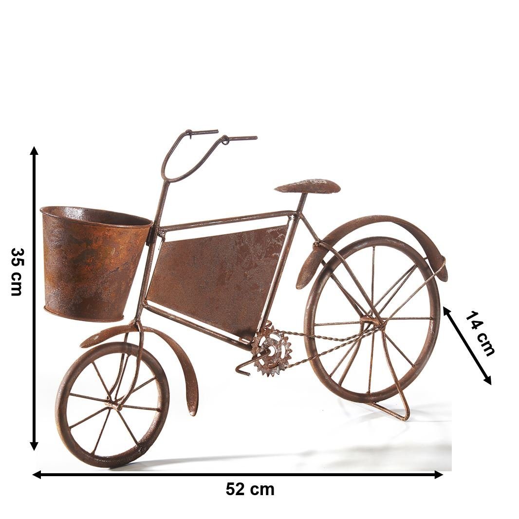 Kobolo Dekoobjekt Pflanztopf Pflanzenständer Fahrrad - Rostoptik
