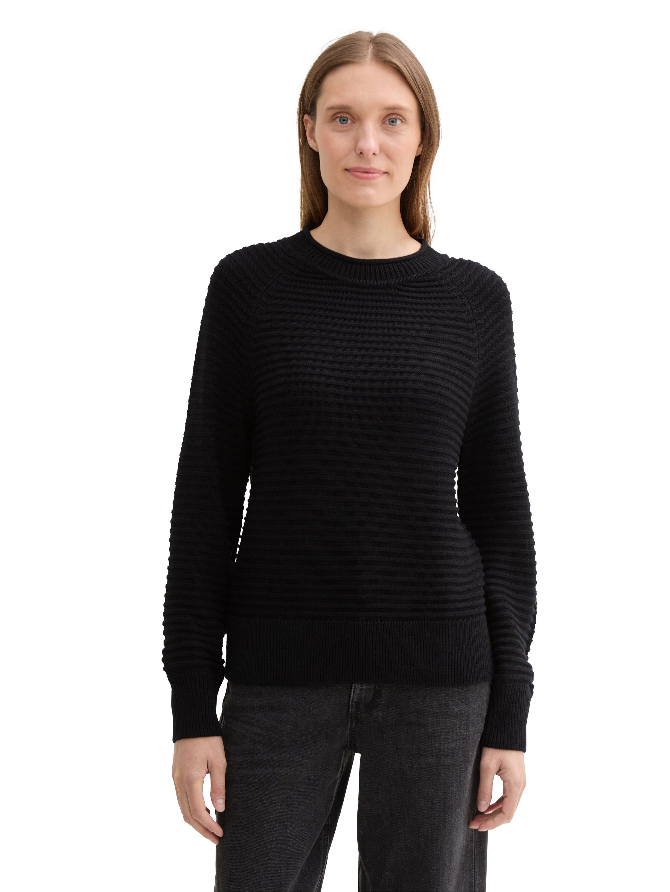 TOM TAILOR Denim Strickpullover mit Ottoman günstig online kaufen