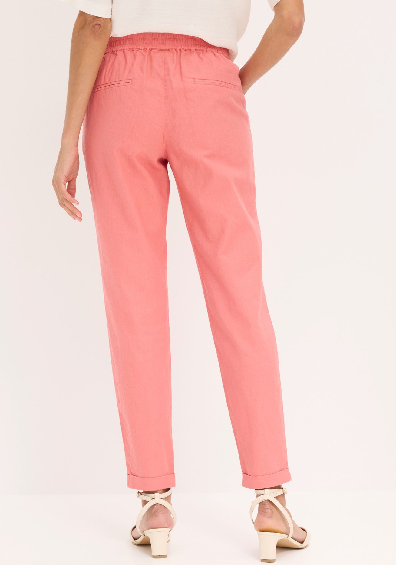 bonprix Leinenhose aus Leinen und Baumwolle, Regular Fit, mit elastischem Gummibund