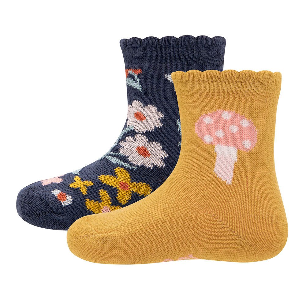 Socken Socken 2er Pack GOTS Blümchen/Pilz
