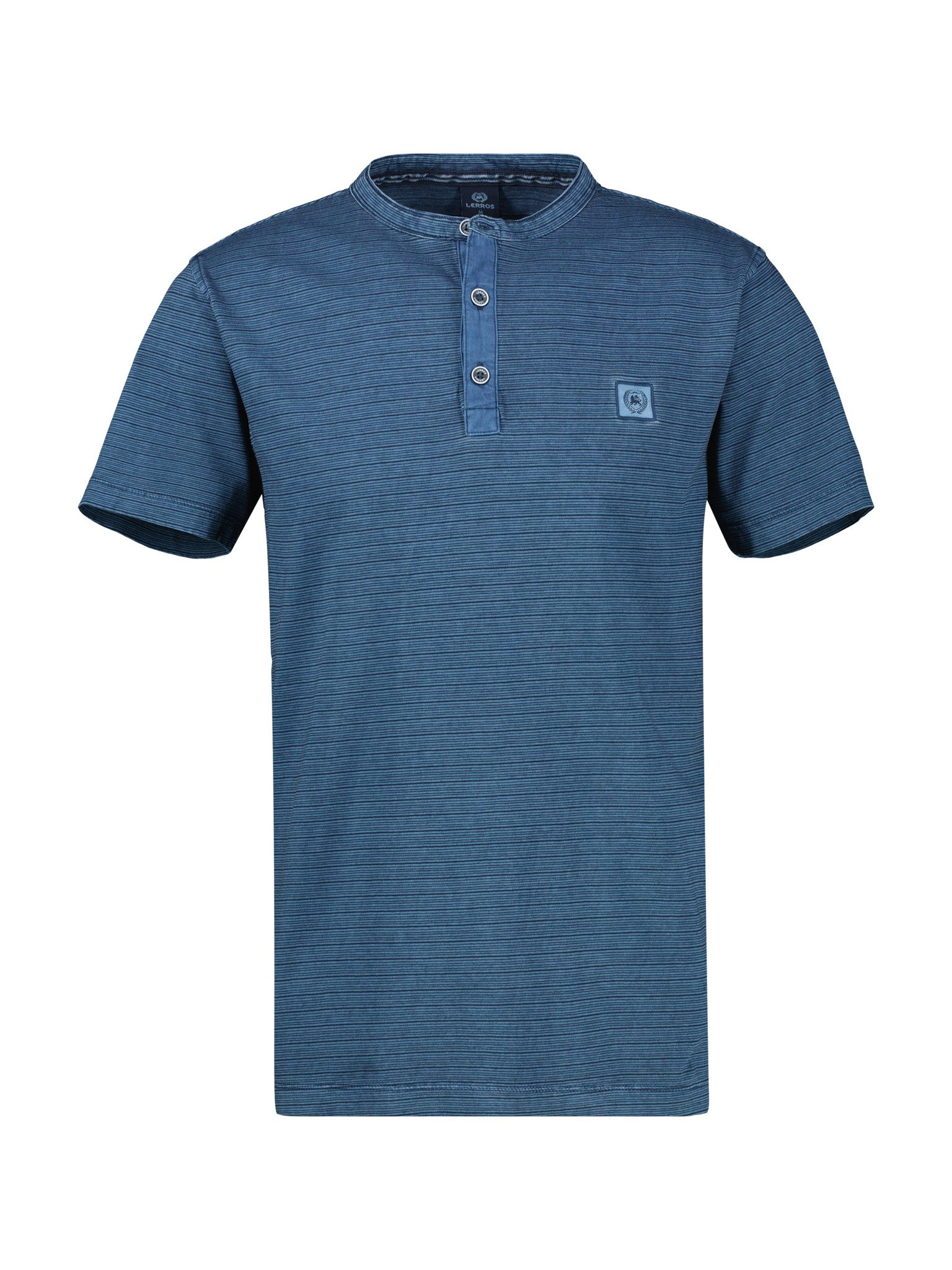 LERROS Kurzarmshirt mit Serafino-Kragen – Bild 3 von 4