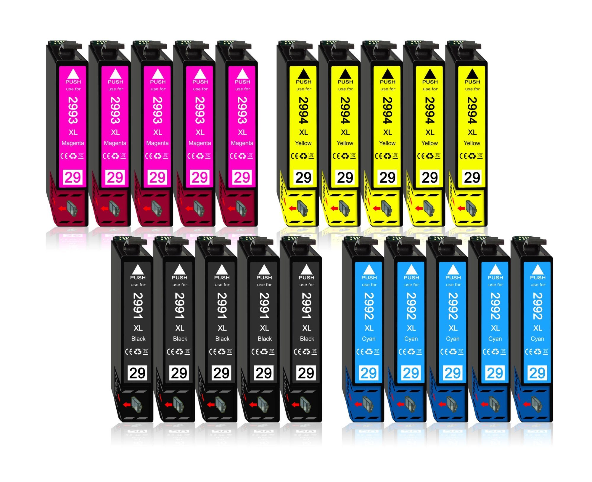 Druckerparadies 20er Pack Druckerpatronen 29 29XL kompatibel mit Epson XP-235 Tintenpatrone (20-tlg)