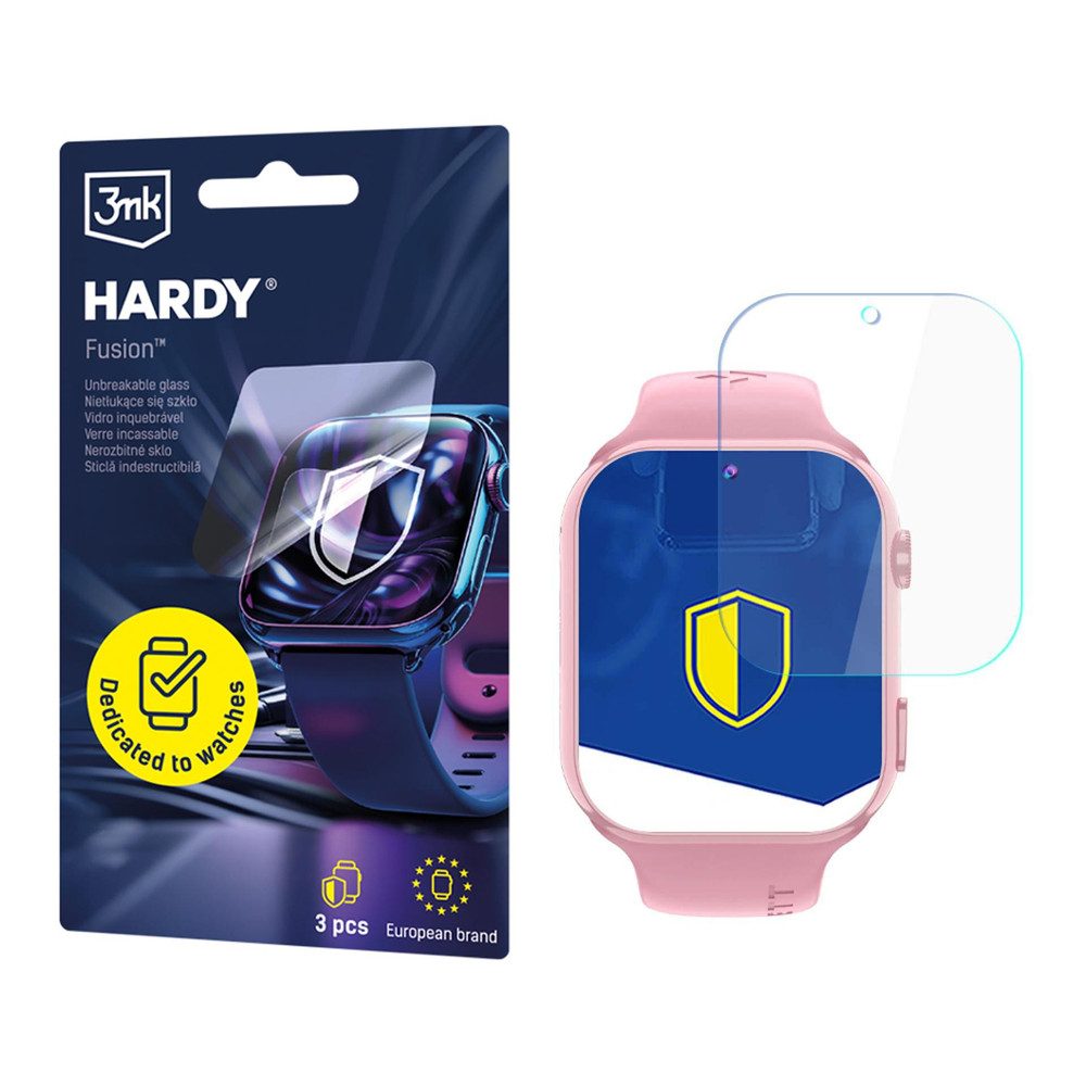 3MK Displayschutzfolie Uhrenschutzfolie Bildschirmschutz Kratzschutz für Garett Kids Twin 2 4G, Spar-Set, 3 Stück, 3er-Set, Rand-zu-Rand-Schutz, 0,2 mm dünn