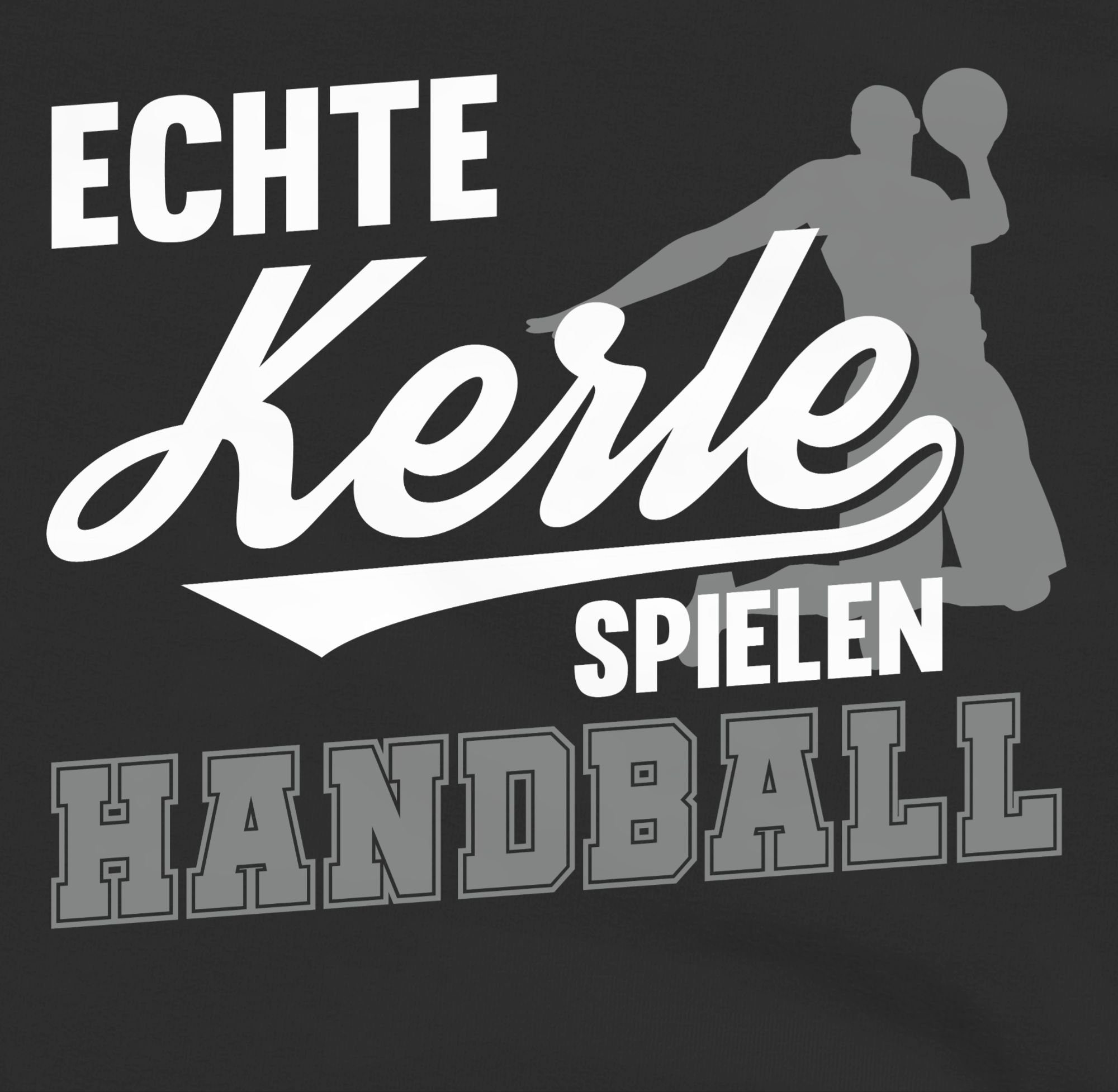 Shirtracer Hoodie Echte Kerle Kinder Kleidung 2 weiß Handball Sport Schwarz spielen / grau