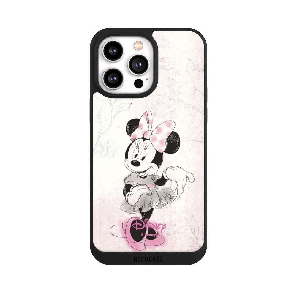 NIVOCASE Handyhülle Minnie Mouse Disney Vintage Minnie Watercolor, Apple iPhone 14 Pro Max Handyhülle Hülle NIVOpure Case Schwarz