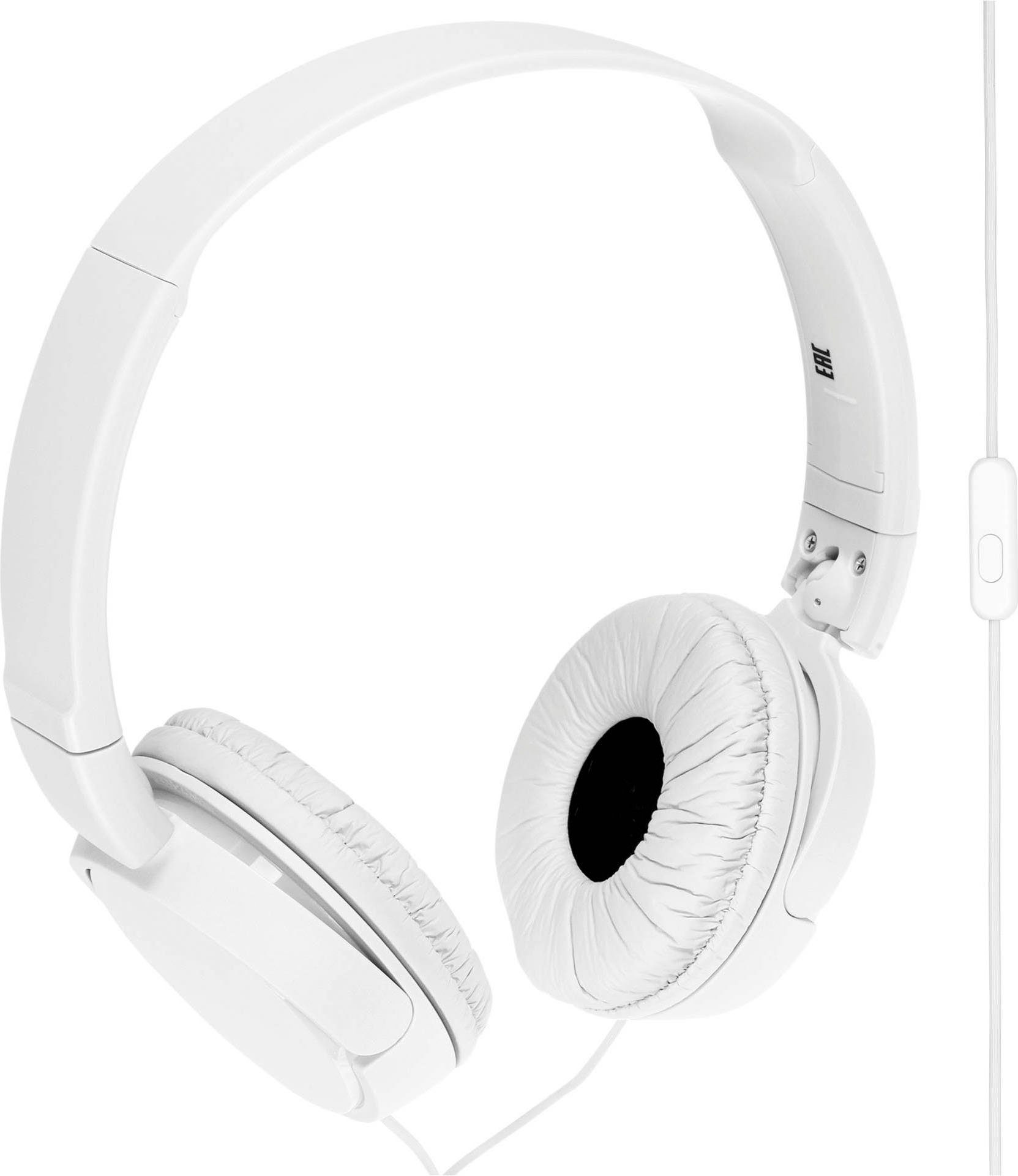 Sony MDR-ZX110AP Musik, (Freisprechfunktion, Steuerung Headsetfunktion) On-Ear-Kopfhörer für Anrufe integrierte und Faltbarer mit weiß