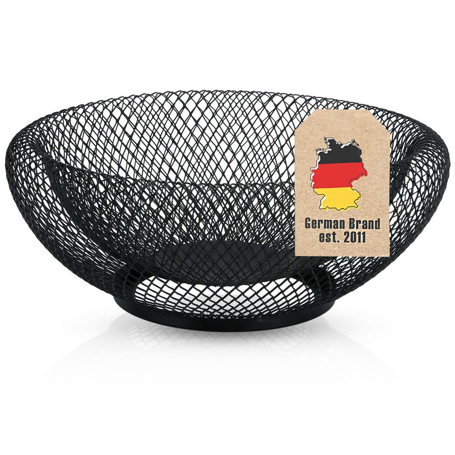 Intirilife Obstschale, Metall, Obstkorb aus Metall Modische runde Obstschale Dekoschale doppelwandig