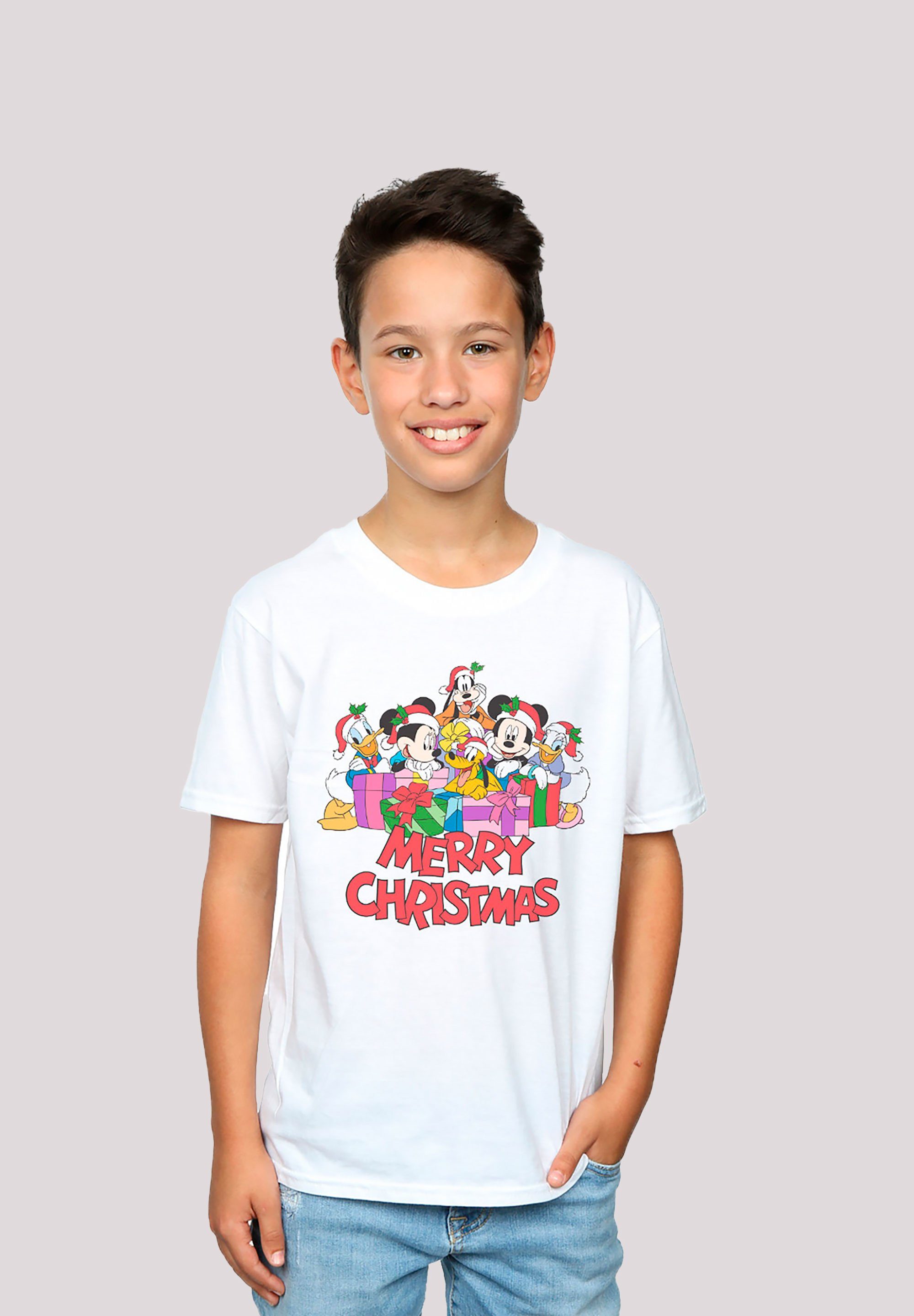 F4NT4STIC T-Shirt Disney Micky Maus Weihnachten Print weiß