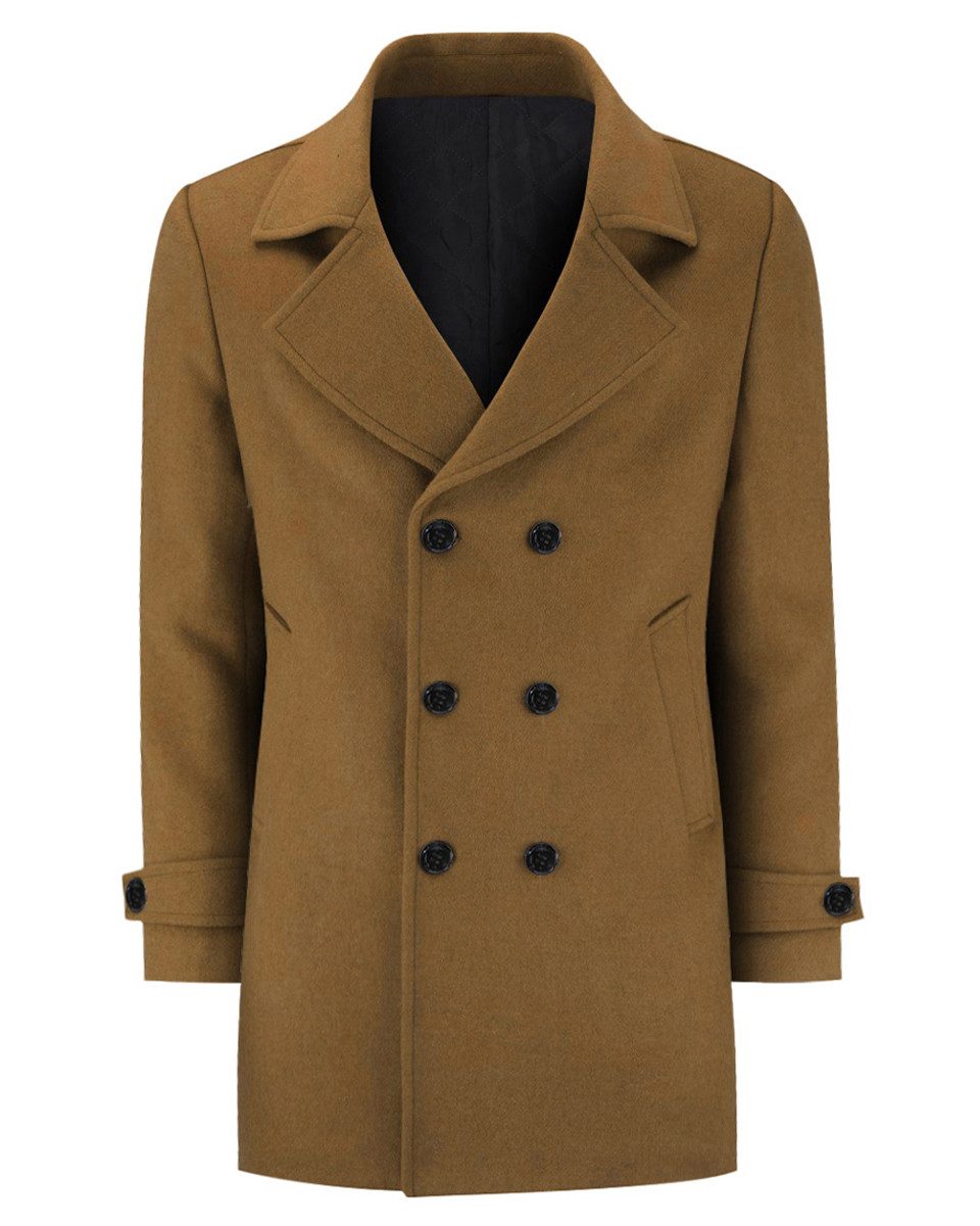 Allthemen Wollmantel Herren Wintermantel Mittellang Zweireihig günstig online kaufen