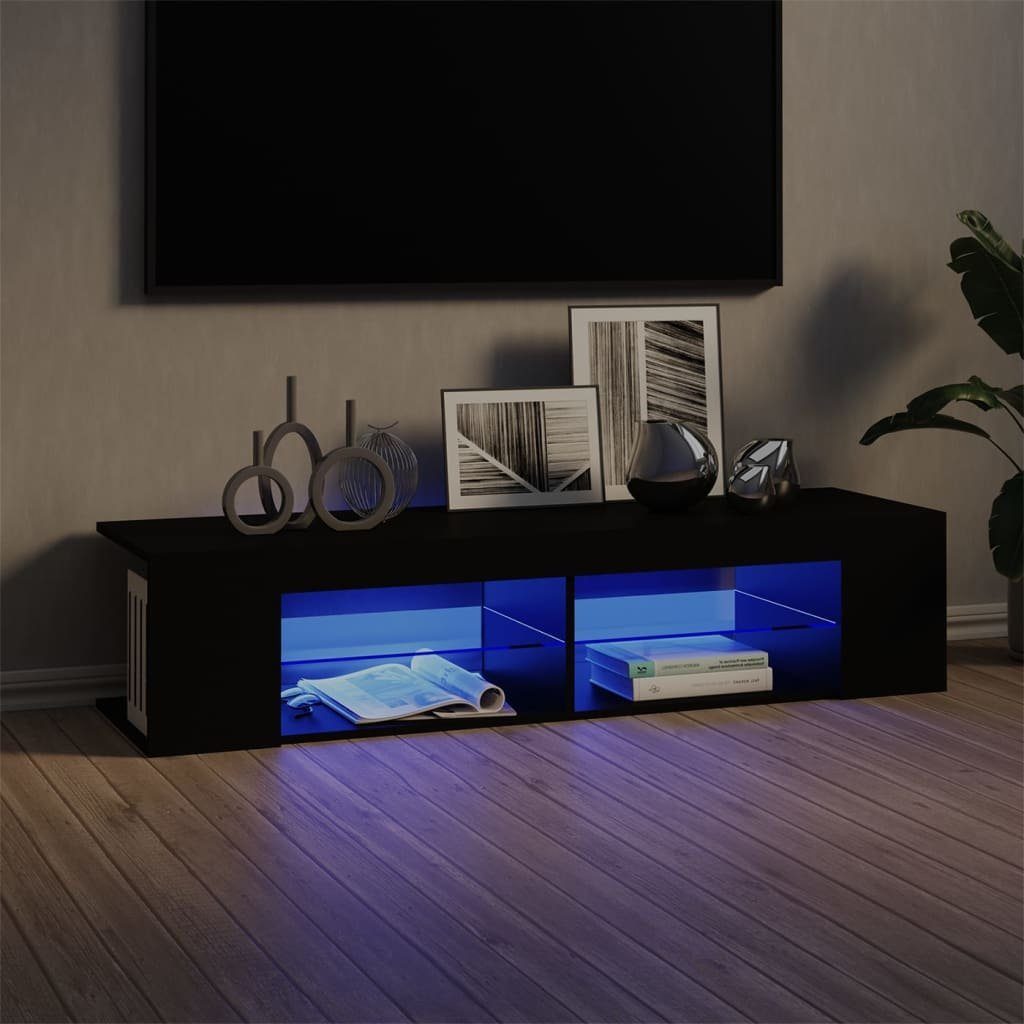 vidaXL TV-Schrank TV-Schrank mit Schwarz (1-St) 135x39x30 cm LED-Leuchten