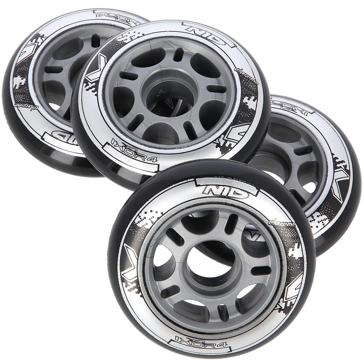 NILS EXTREME Inlineskates-Rolle 4 Rollen Inline Skate Räder PU 80x24mm 82A Schwarz