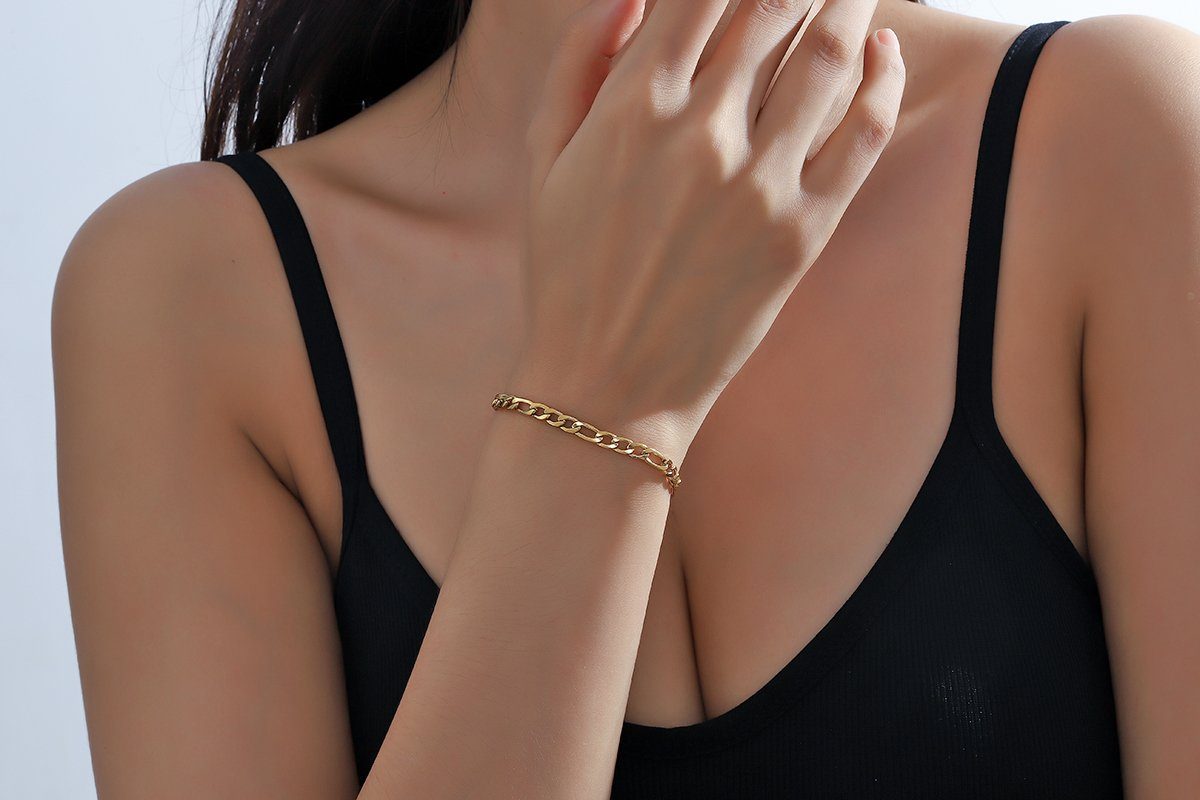 Eyecatcher Armkette Armband Gold oder Armkette dünne Glieder silberfarben