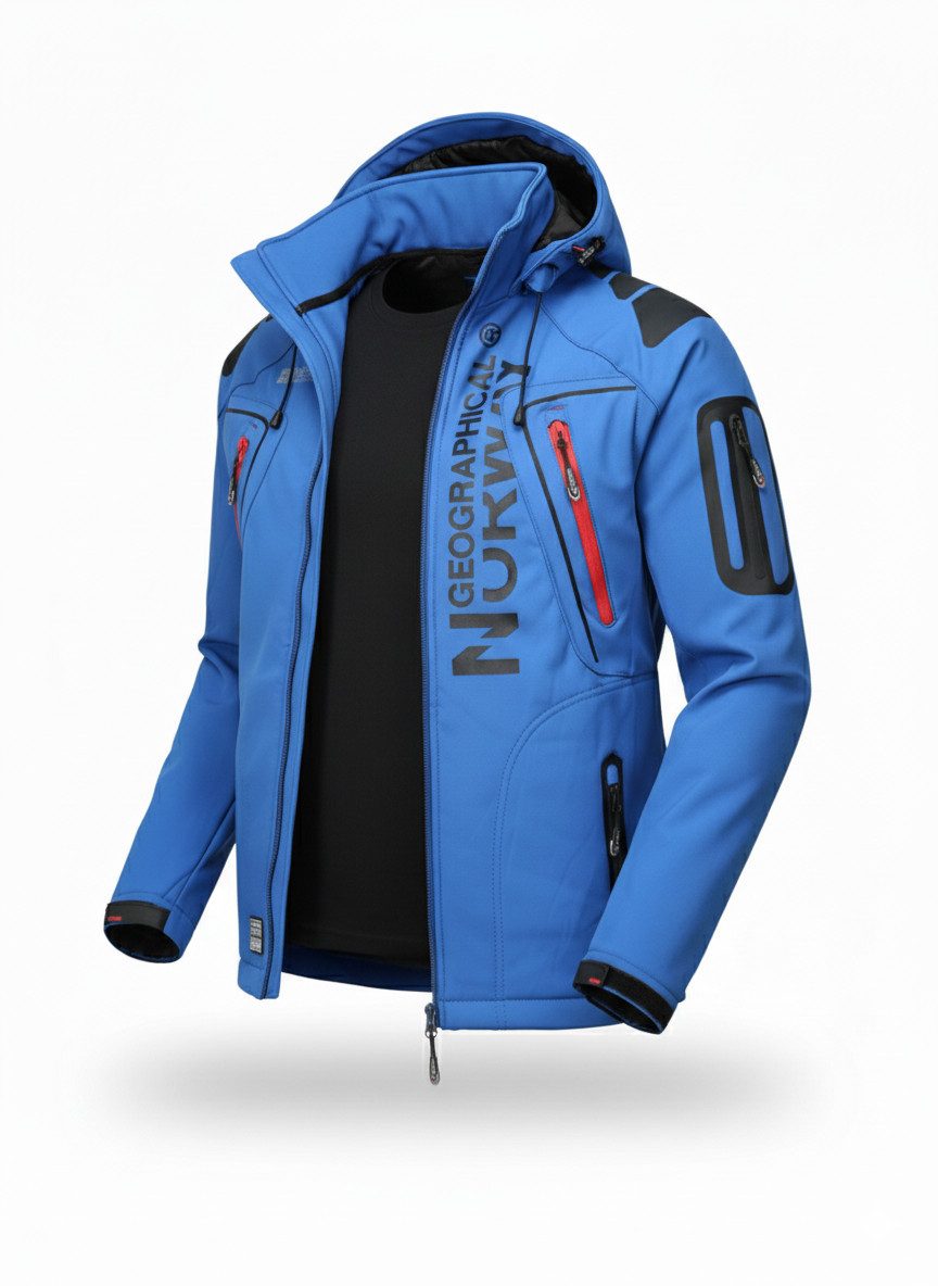 Geographical Norway Softshelljacke Herren Herbst Winter Jacke Softshell Jacke Outdoor Übergangsjacke (1-St) Mit Kaputze 3XL Bis 7XL