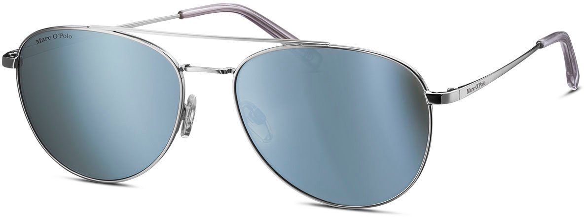 Marc O'Polo Pilotenbrille silberfarben-blau Modell 505066 Glas dem Logoschriftzug auf