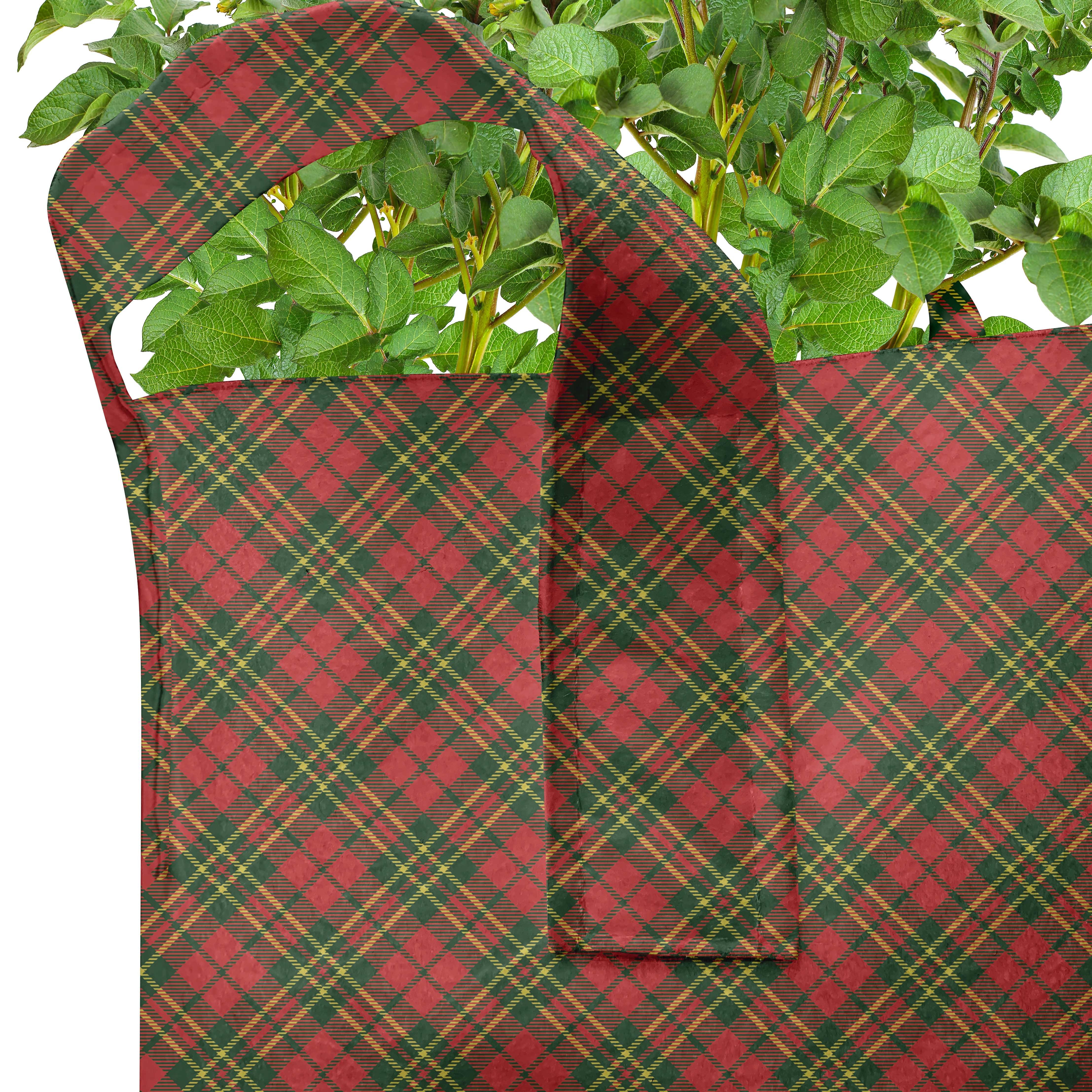 für Pflanzen, Pflanzkübel hochleistungsfähig Stofftöpfe Tartan Griffen mit Irish Kariert Abakuhaus Weihnachten