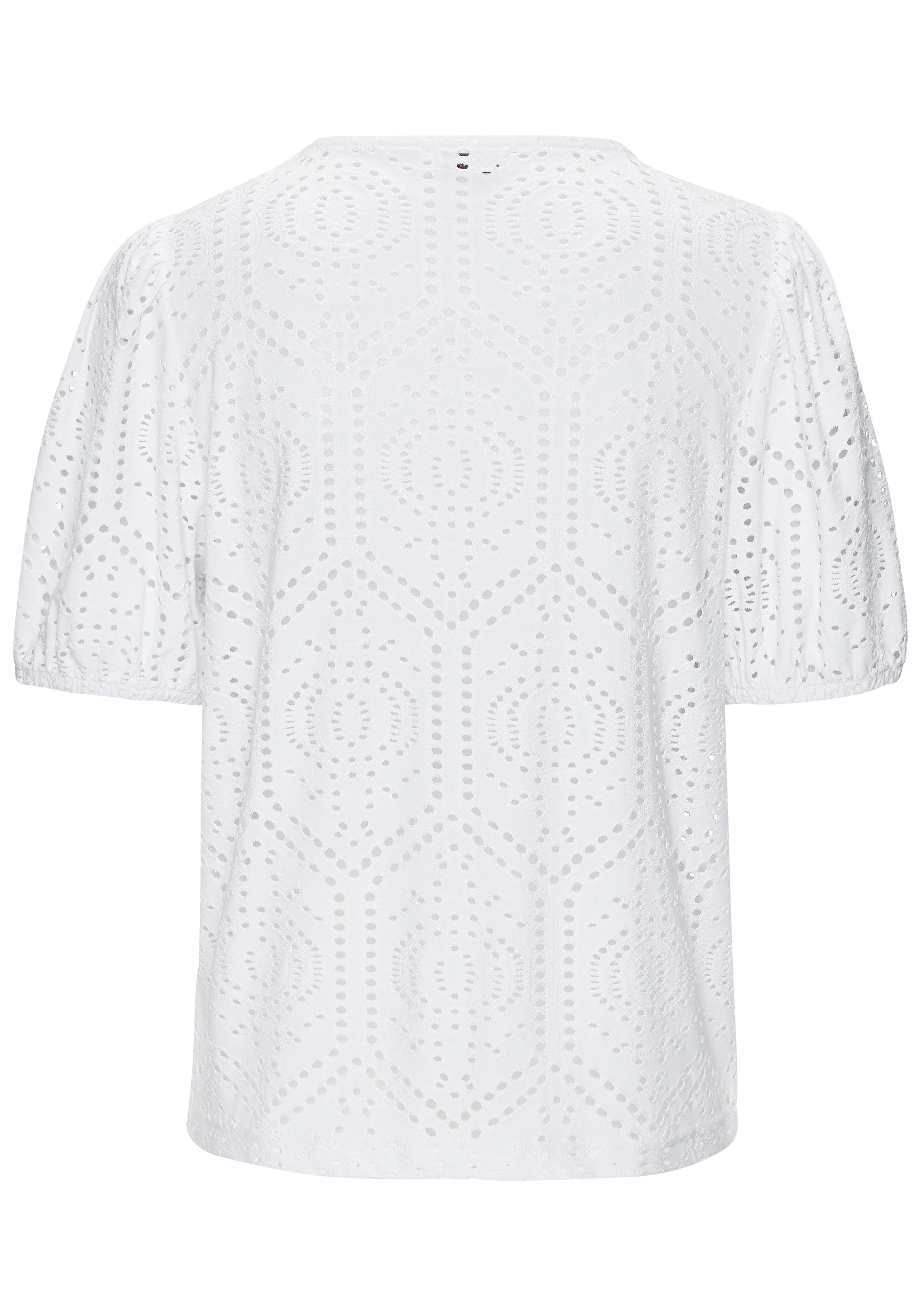 Buffalo Rundhalsshirt mit Lochstickereien, Cut-Outs – Bild 4 von 5