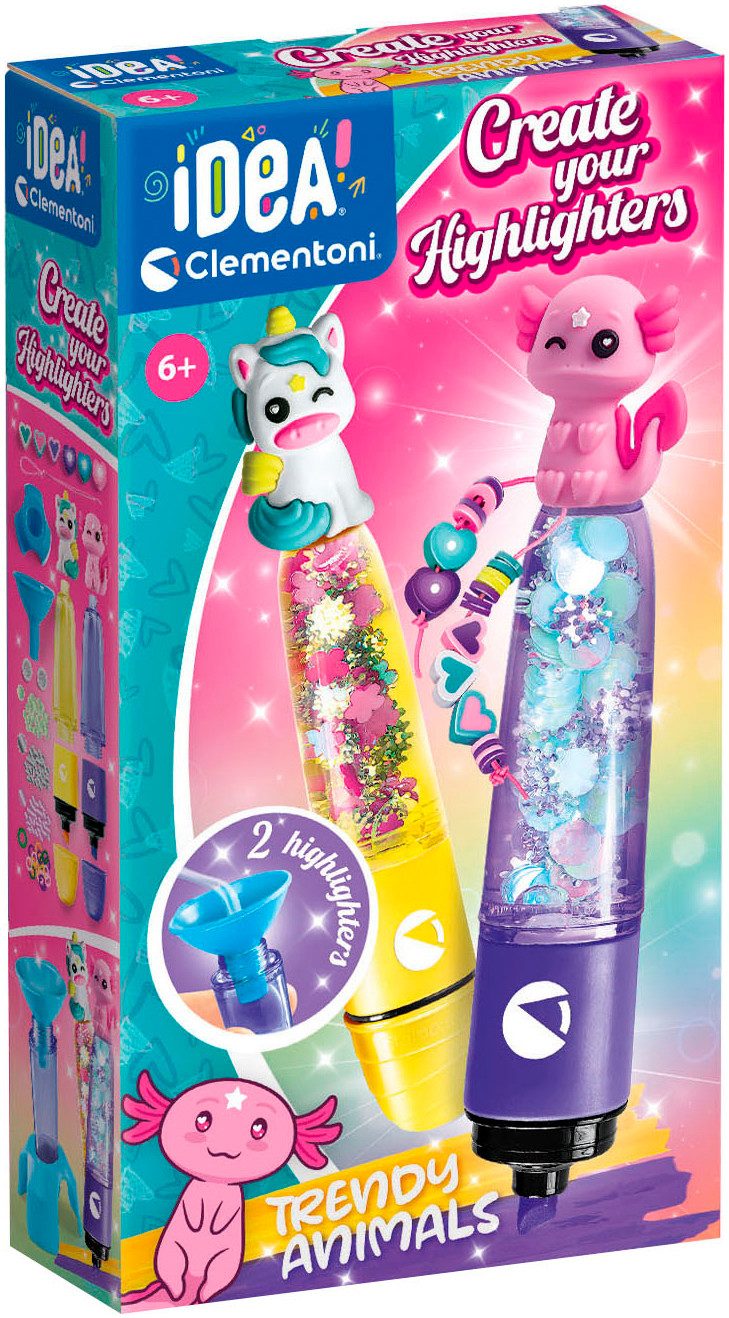 Clementoni® Kreativset Idea, Deine Textmarker-Kreationen - Tiere im Trend